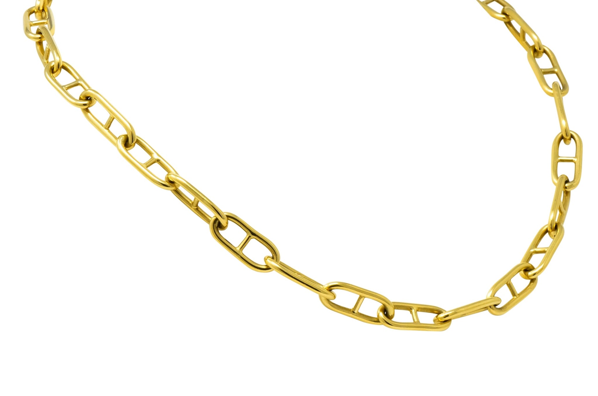 Contemporary 18 Karat Gold Oval Link Chain Necklace - Wilson's Estate Jewelry