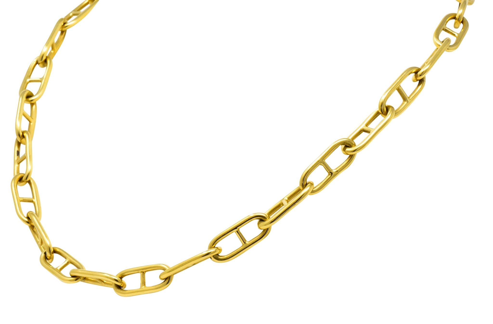 Contemporary 18 Karat Gold Oval Link Chain Necklace - Wilson's Estate Jewelry