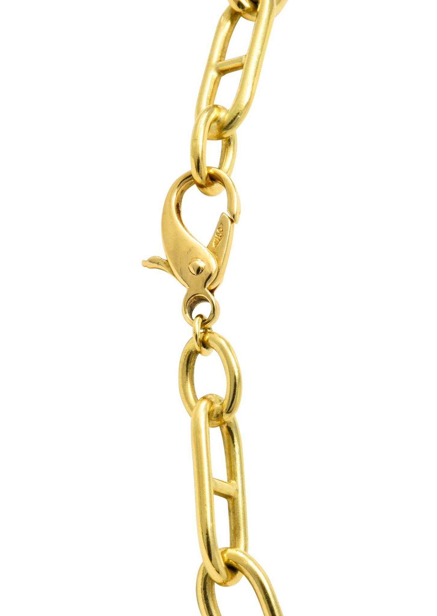 Contemporary 18 Karat Gold Oval Link Chain Necklace - Wilson's Estate Jewelry