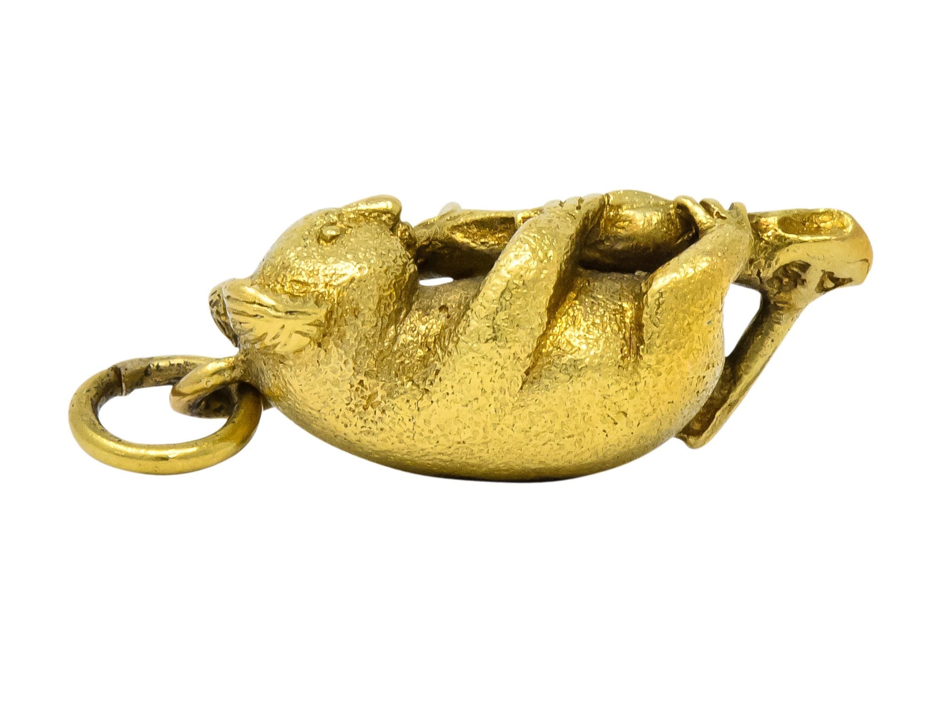 Contemporary 18 Karat Green Gold Realistic Koala Pendant Charm - Wilson's Estate Jewelry