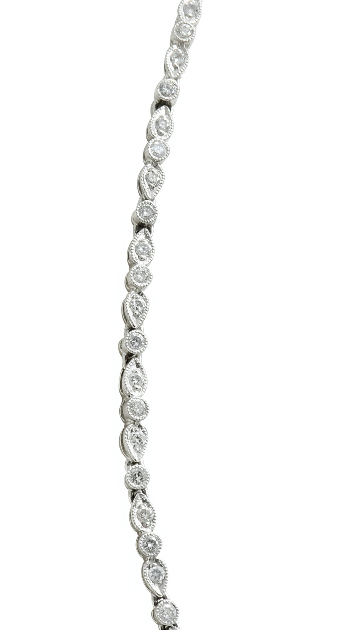 Contemporary 3.05 CTW Diamond Platinum Millegrain Necklace - Wilson's Estate Jewelry