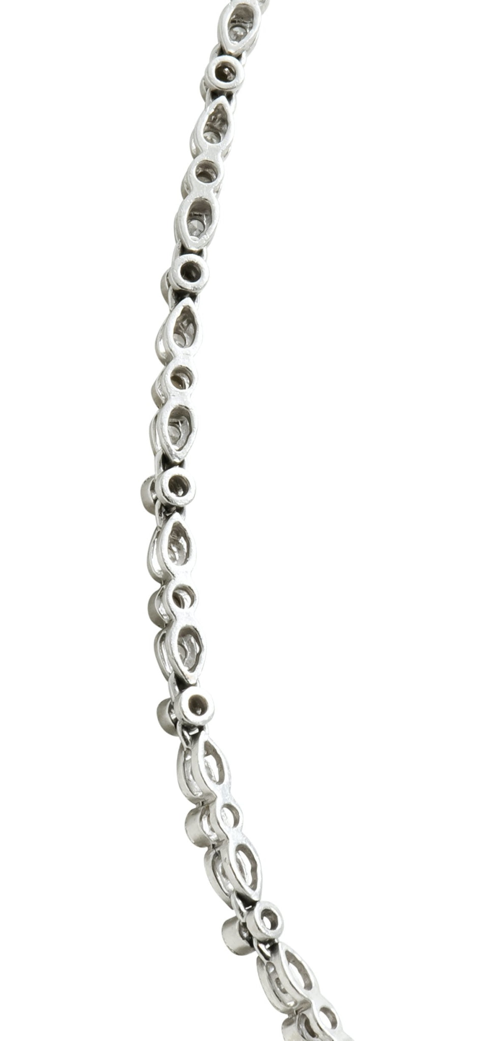 Contemporary 3.05 CTW Diamond Platinum Millegrain Necklace - Wilson's Estate Jewelry