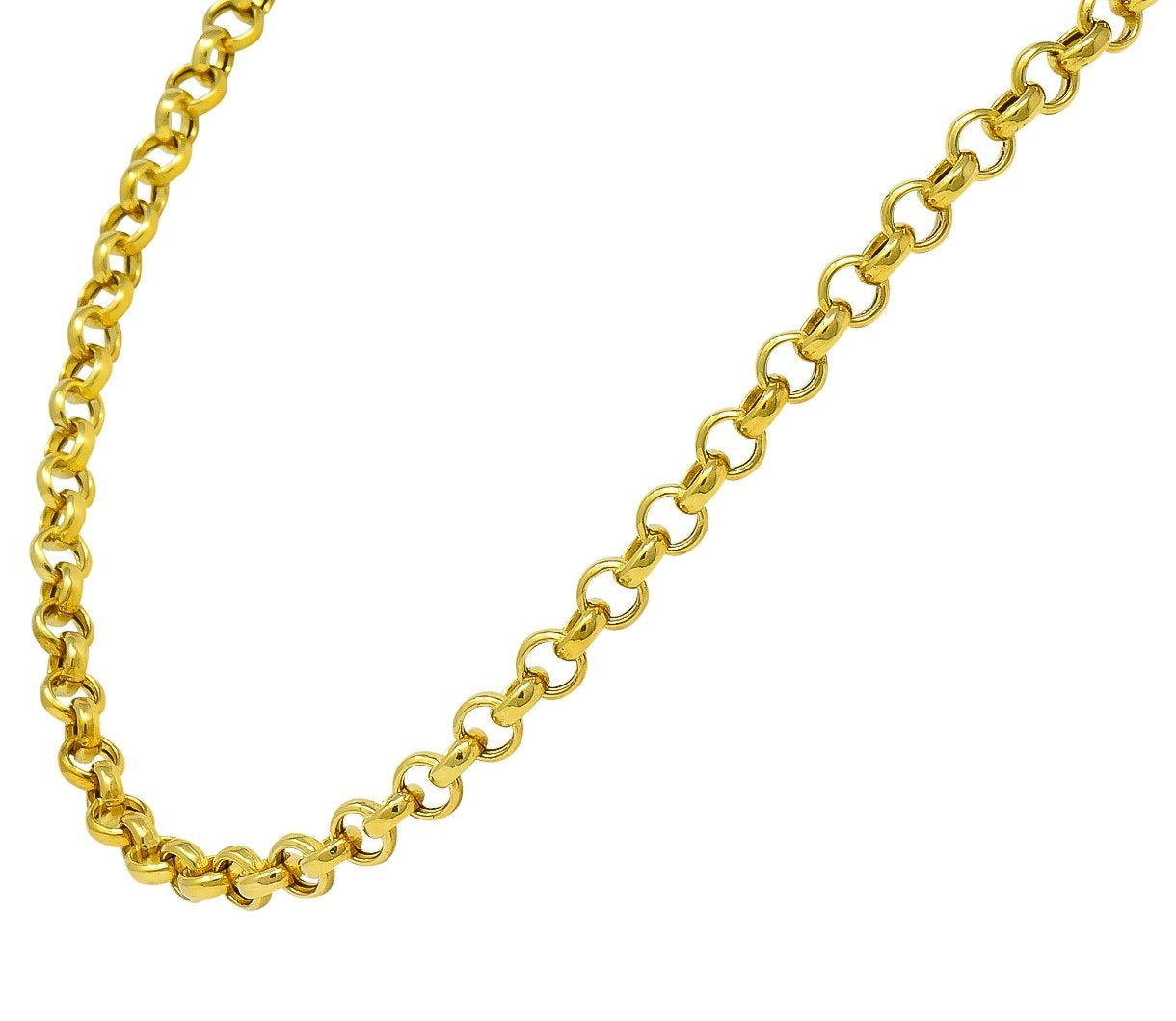 Contemporary Italian 14 Karat Gold Rolo Link Chain Necklace - Wilson's Estate Jewelry