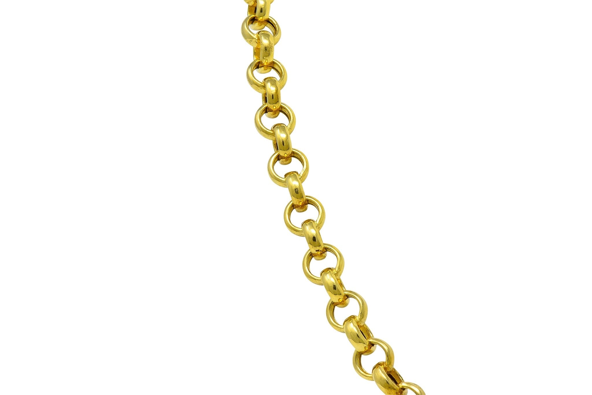 Contemporary Italian 14 Karat Gold Rolo Link Chain Necklace - Wilson's Estate Jewelry