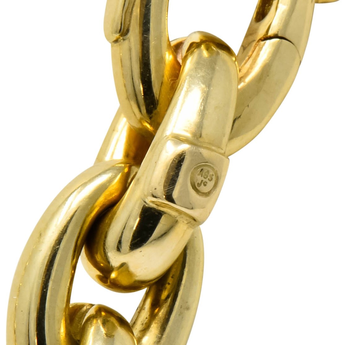 Contemporary Italian 14 Karat Yellow Gold Mariner Link Necklace - Wilson's Estate Jewelry