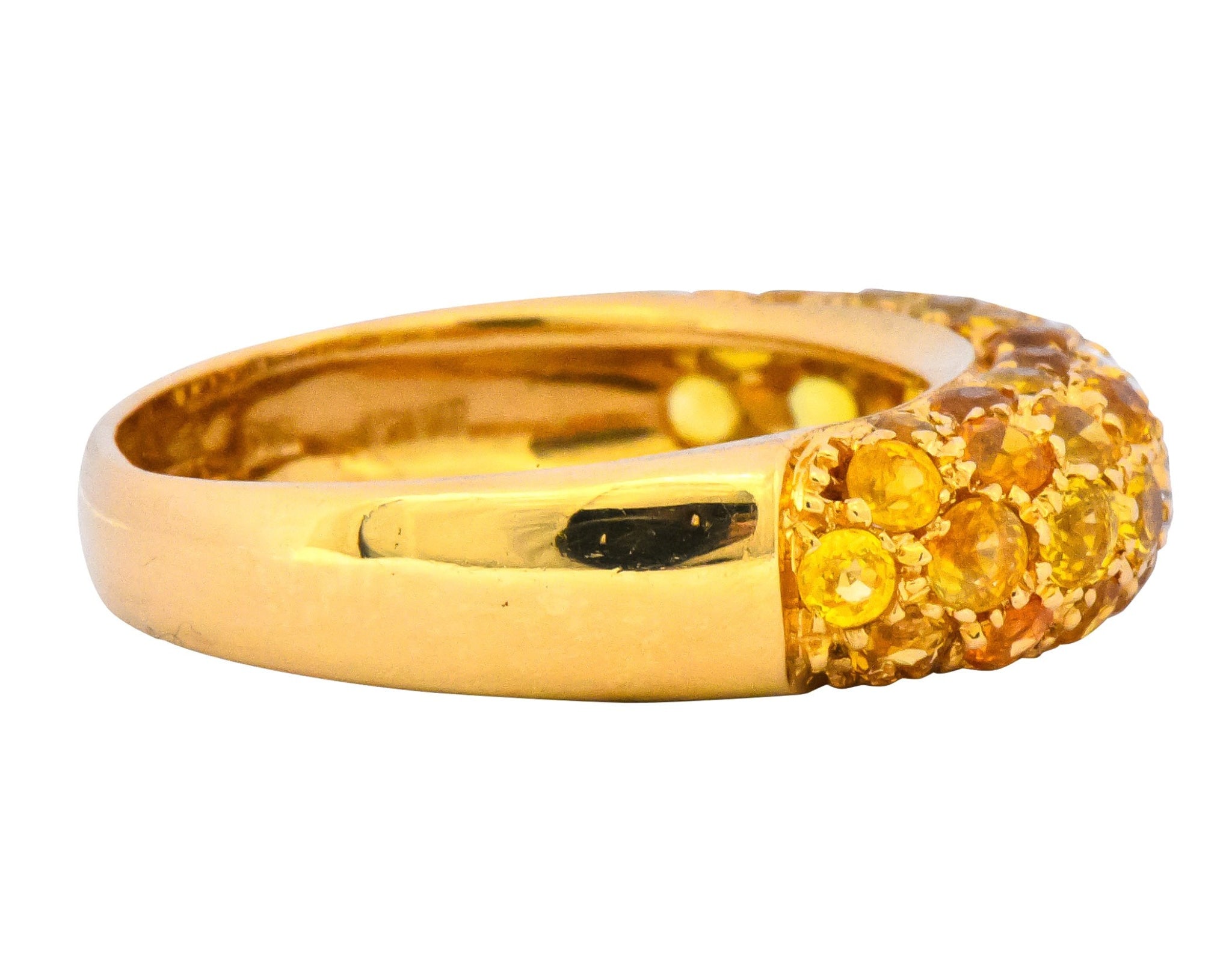 Contemporary Italian 3.85 CTW Diamond Yellow Sapphire 18 Karat Gold Ring - Wilson's Estate Jewelry