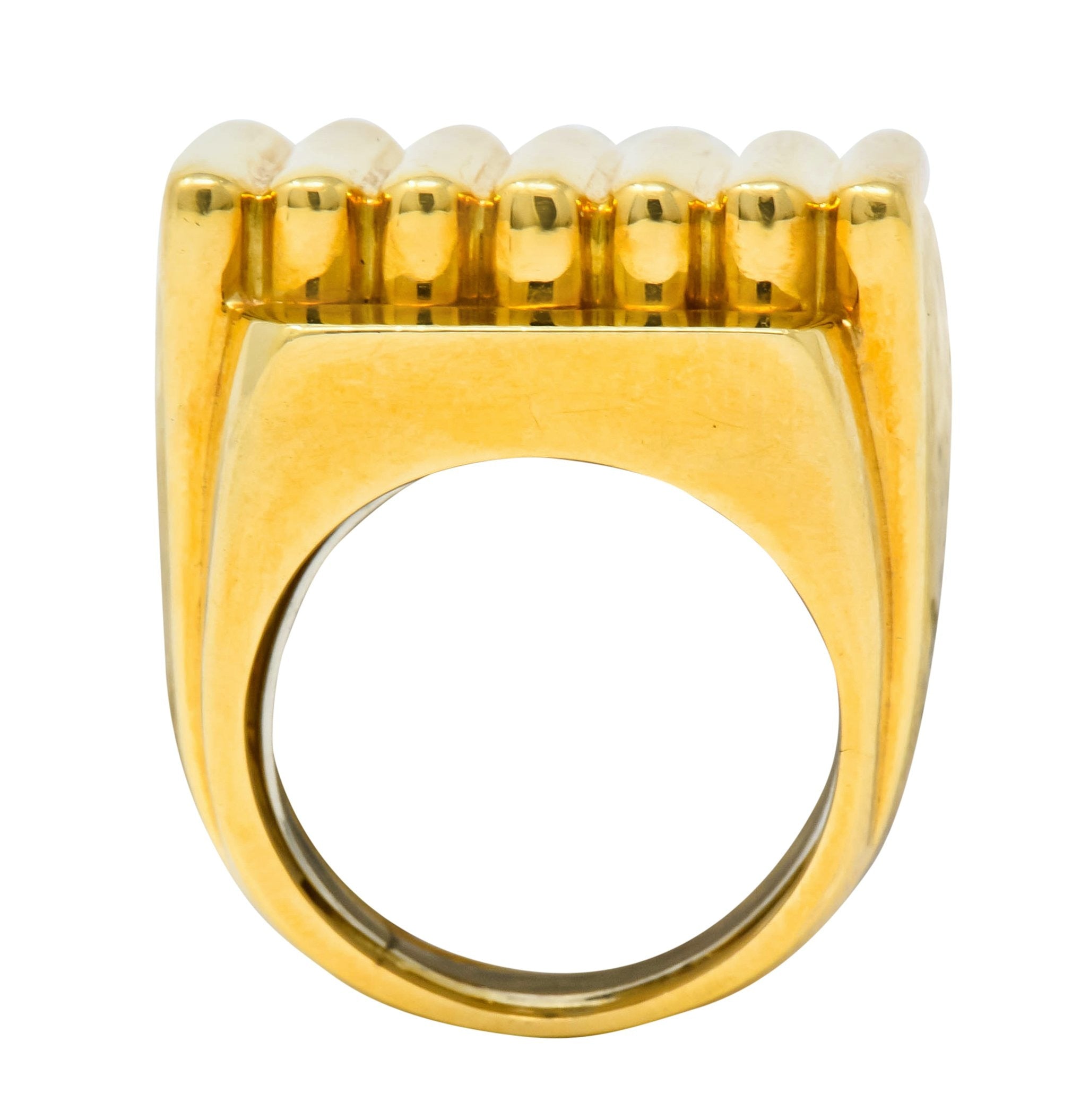 David Webb Vintage 18 Karat Yellow Gold Ridged Band Ring Circa 1960's - Wilson's Estate Jewelry
