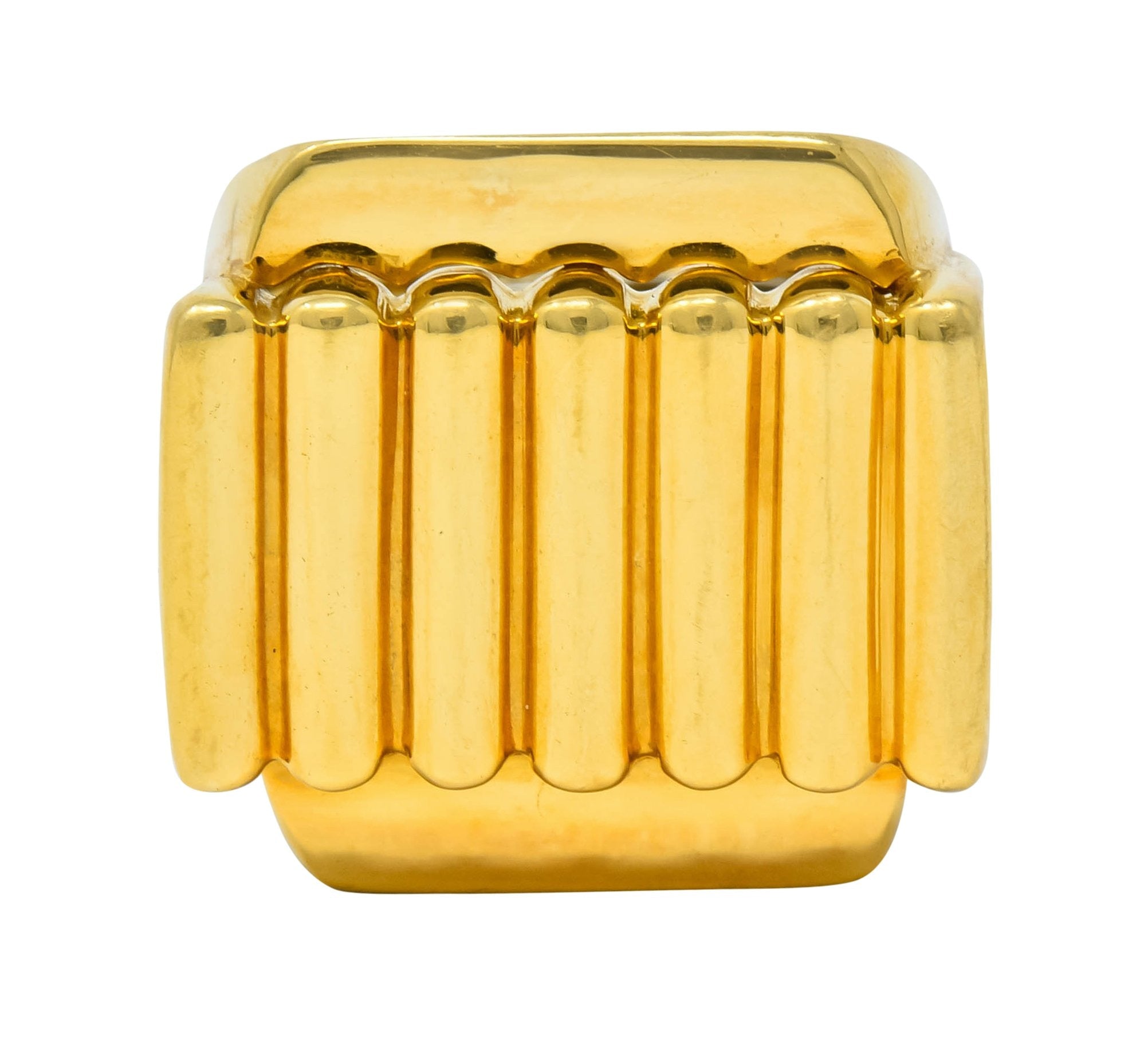 David Webb Vintage 18 Karat Yellow Gold Ridged Band Ring Circa 1960's - Wilson's Estate Jewelry