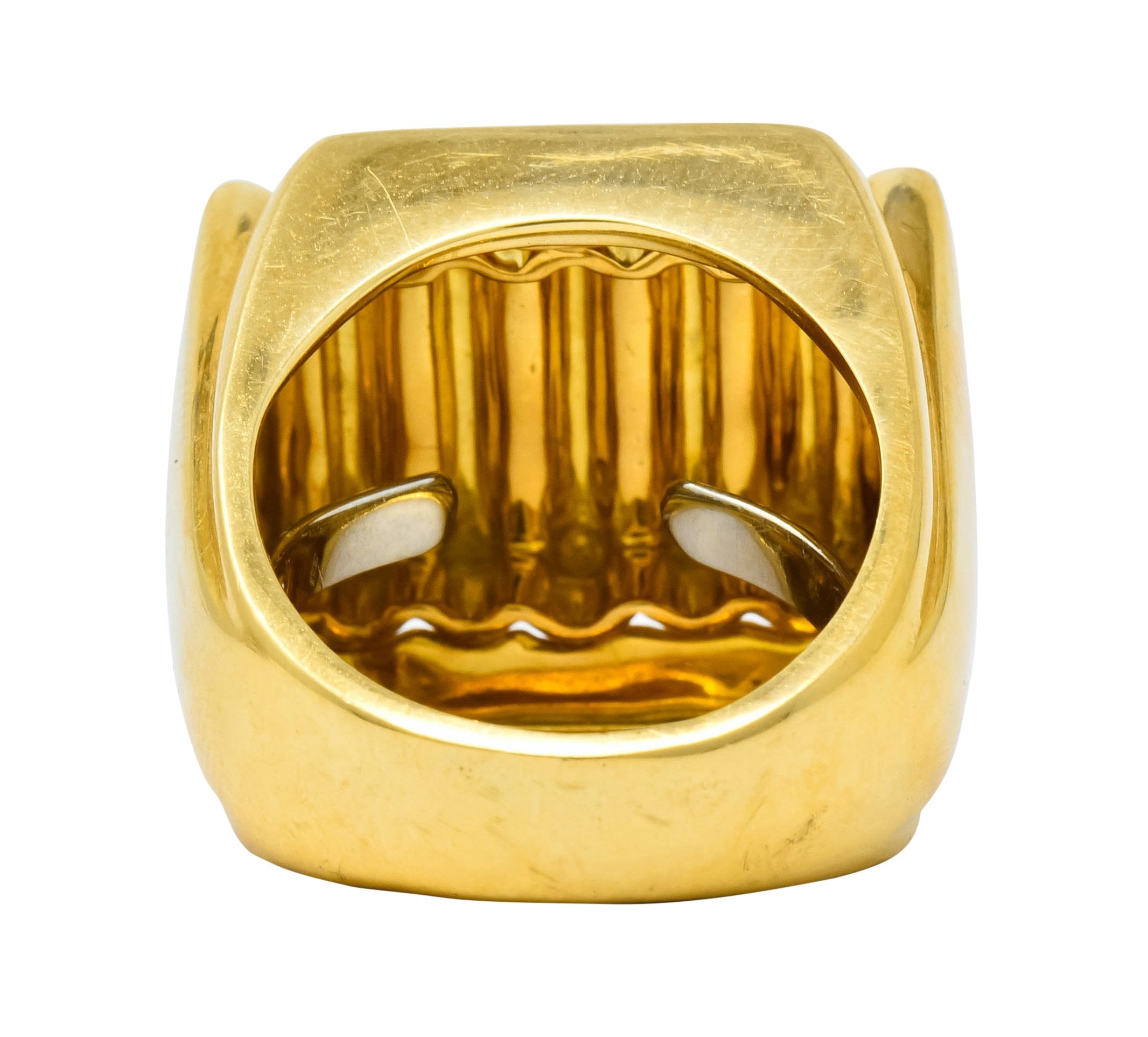David Webb Vintage 18 Karat Yellow Gold Ridged Band Ring Circa 1960's - Wilson's Estate Jewelry