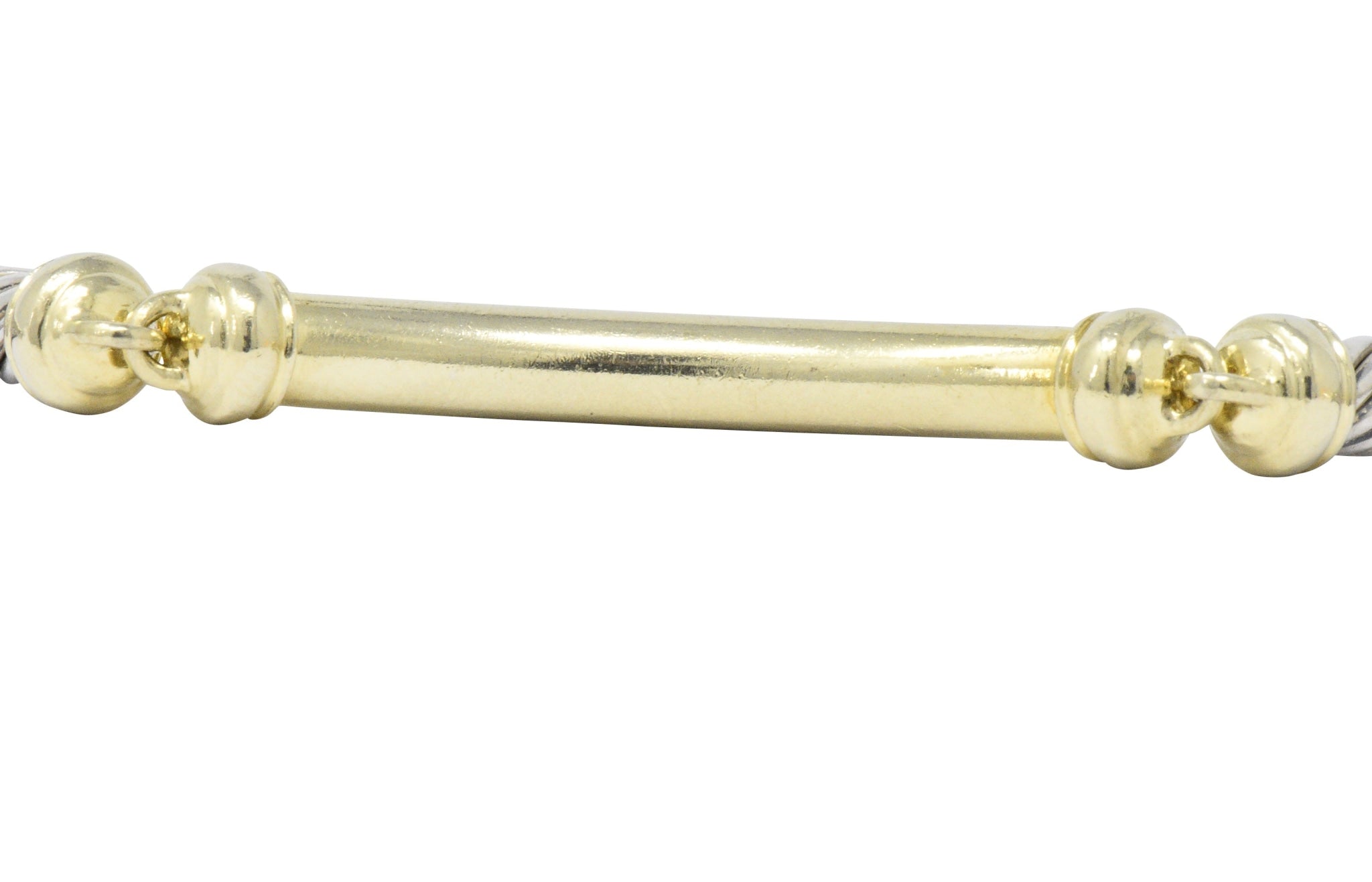 David Yurman 0.20 CTW Diamond Sterling Silver 14 Karat Gold Bracelet - Wilson's Estate Jewelry