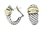 David Yurman 14 Karat Gold Sterling Silver Cable Twist Earrings Wilson's Estate Jewelry