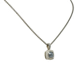 David Yurman Hematite Diamond Sterling Silver Petite Albion Pendant Necklace - Wilson's Estate Jewelry