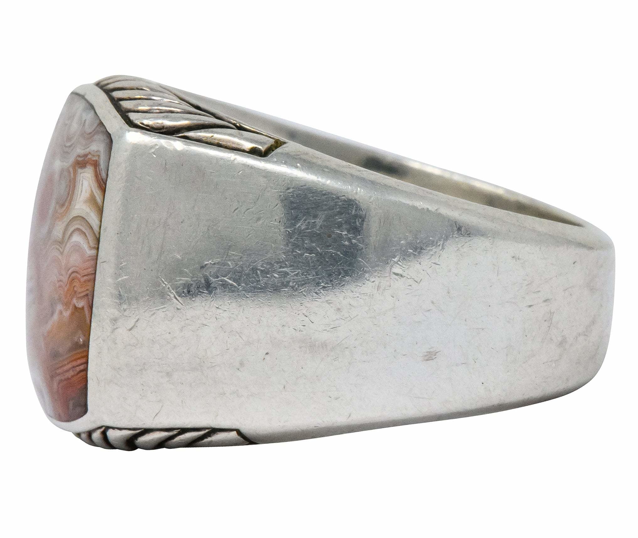 David Yurman Jasper Ring Sterling Silver Men's Exotic Stone Ring - Wilson's Estate Jewelry