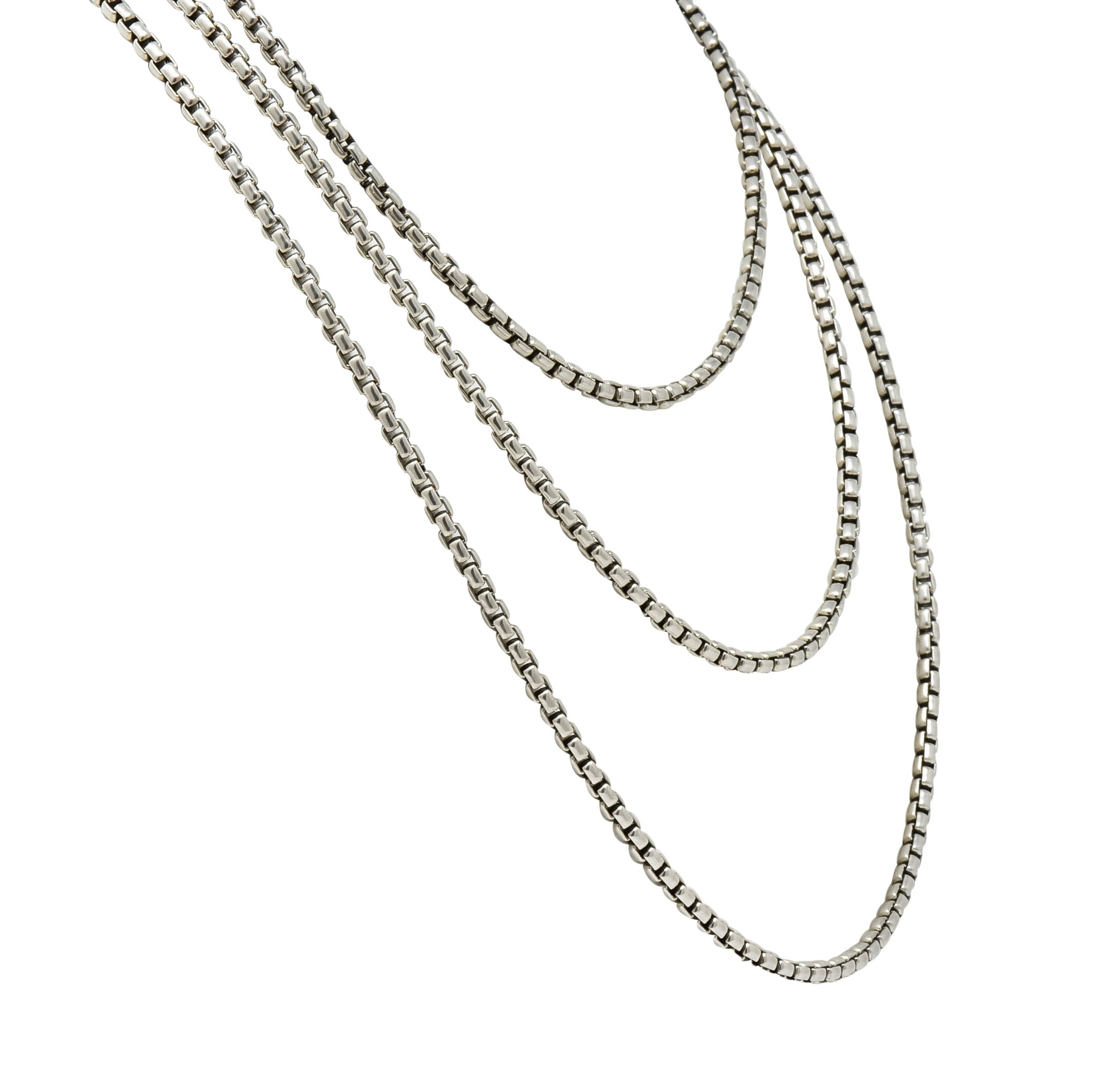 David Yurman Sterling Silver 60 Inch Box Chain Necklace - Wilson's Estate Jewelry