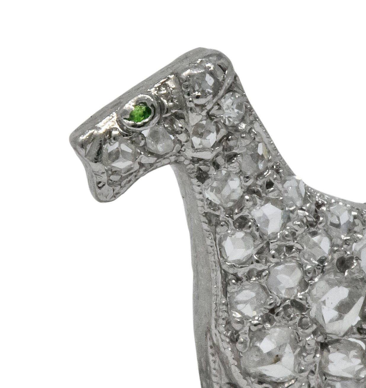 Edwardian 0.50 CTW Diamond Platinum Airedale Terrier Dog Charm - Wilson's Estate Jewelry