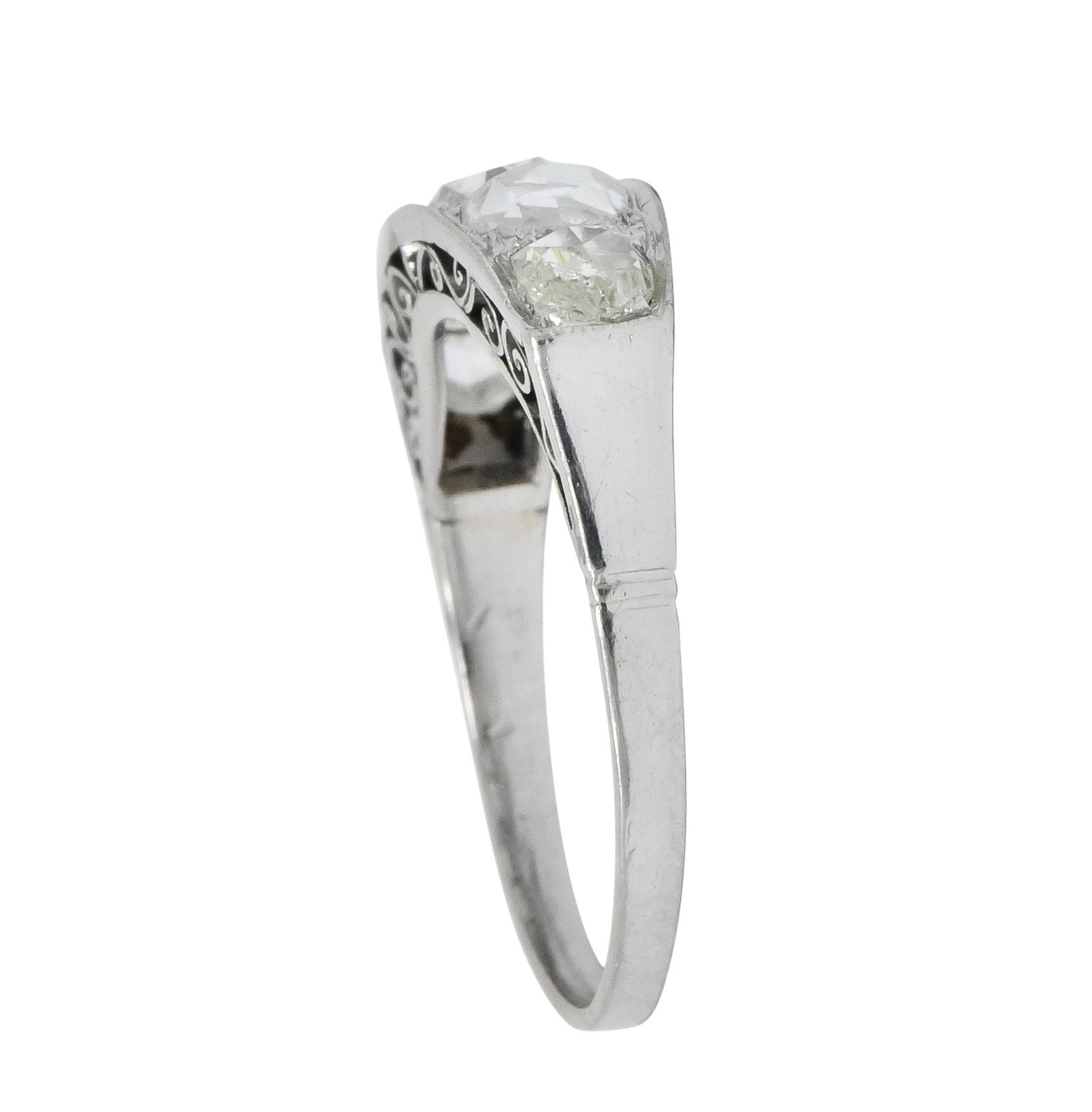 Edwardian 0.55 CTW Rose Cut Diamond Platinum Five Stone Band Ring - Wilson's Estate Jewelry