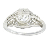 Edwardian 0.63 CTW Diamond 18 Karat White Gold Engagement Ring GIA Wilson's Estate Jewelry