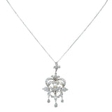 Edwardian 1.20 CTW Diamond Pearl Platinum-Topped 14 Karat Gold Pendant Necklace - Wilson's Estate Jewelry