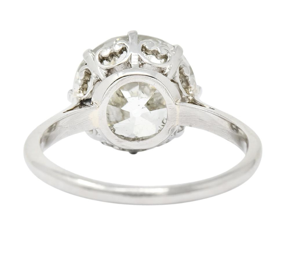 Edwardian 4.30 CTW Old European Cut Diamond Platinum Engagement Ring Circa 1915 - Wilson's Estate Jewelry