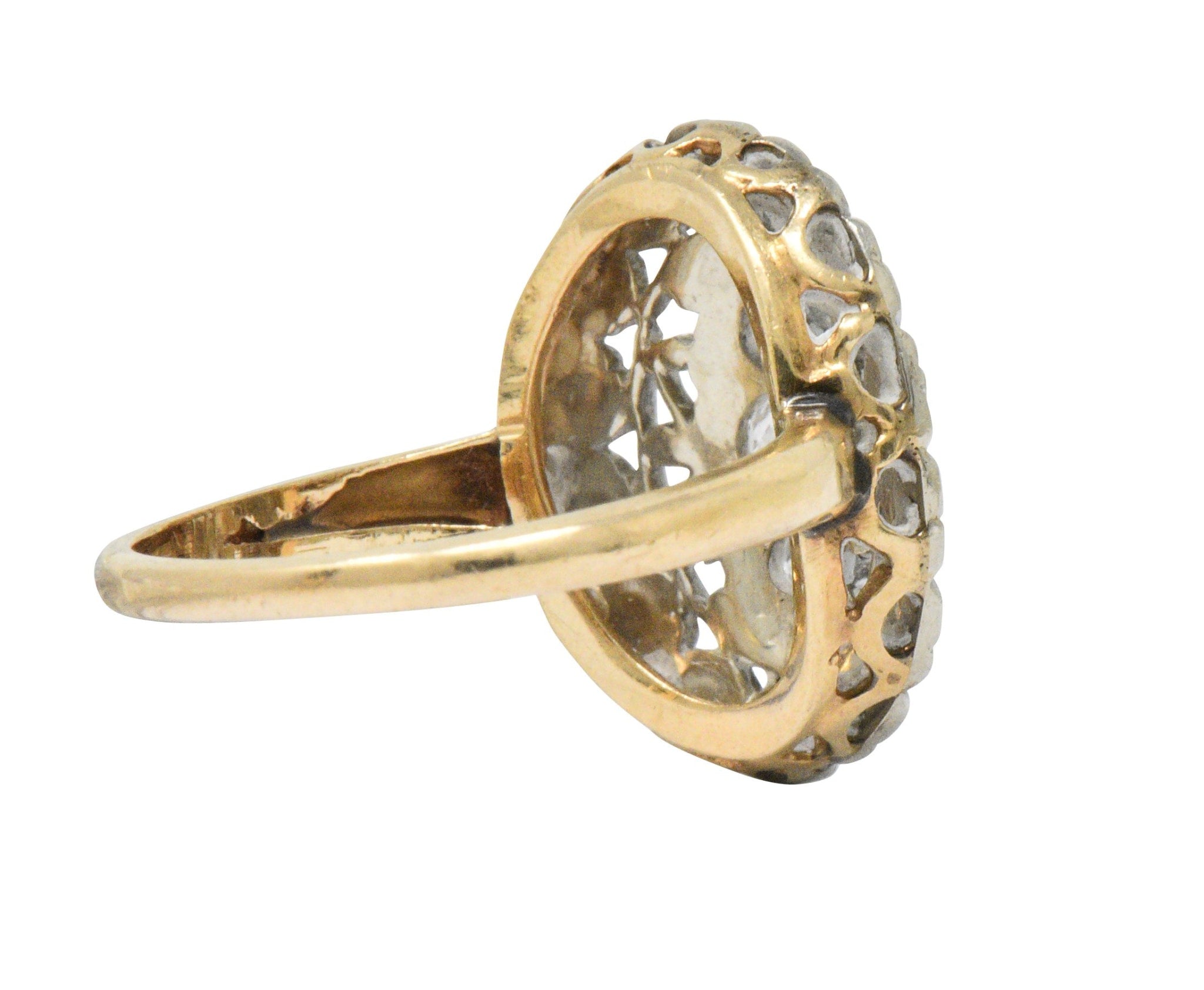 Edwardian Diamond Platinum-Topped 14 Karat Gold Ring Wilson's Estate Jewelry