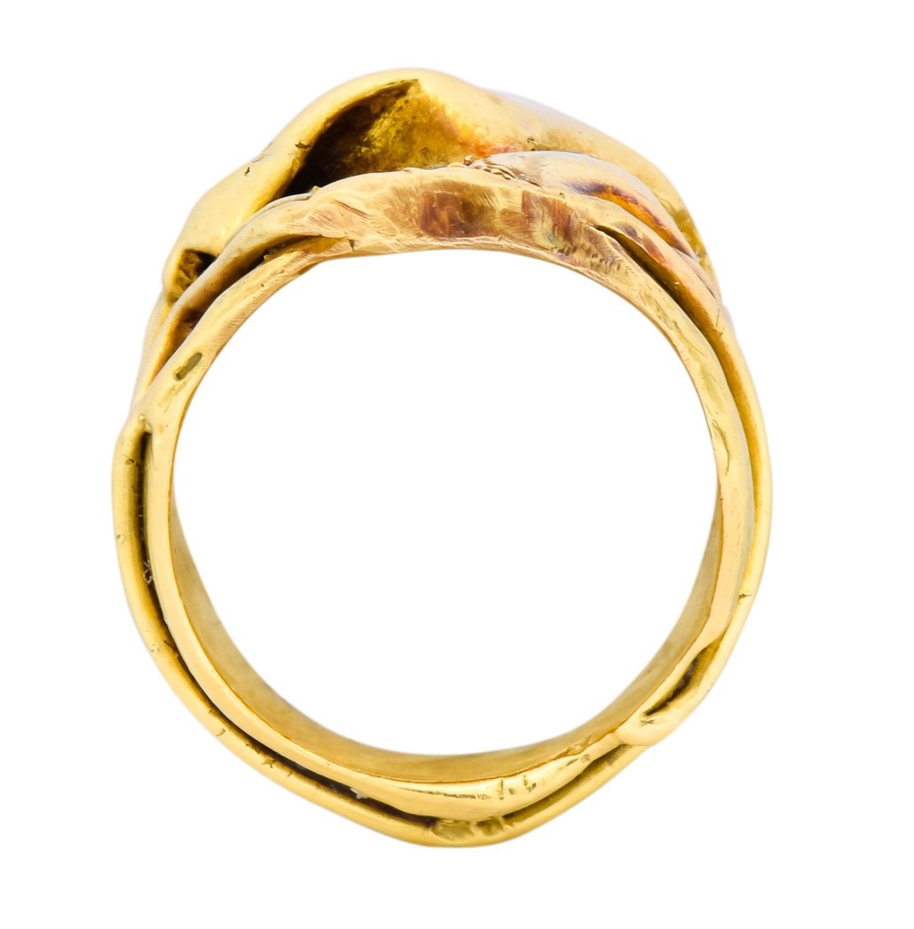 Elizabeth Gage British 1986 Vintage Amethyst 18 Karat Gold Band Ring - Wilson's Estate Jewelry