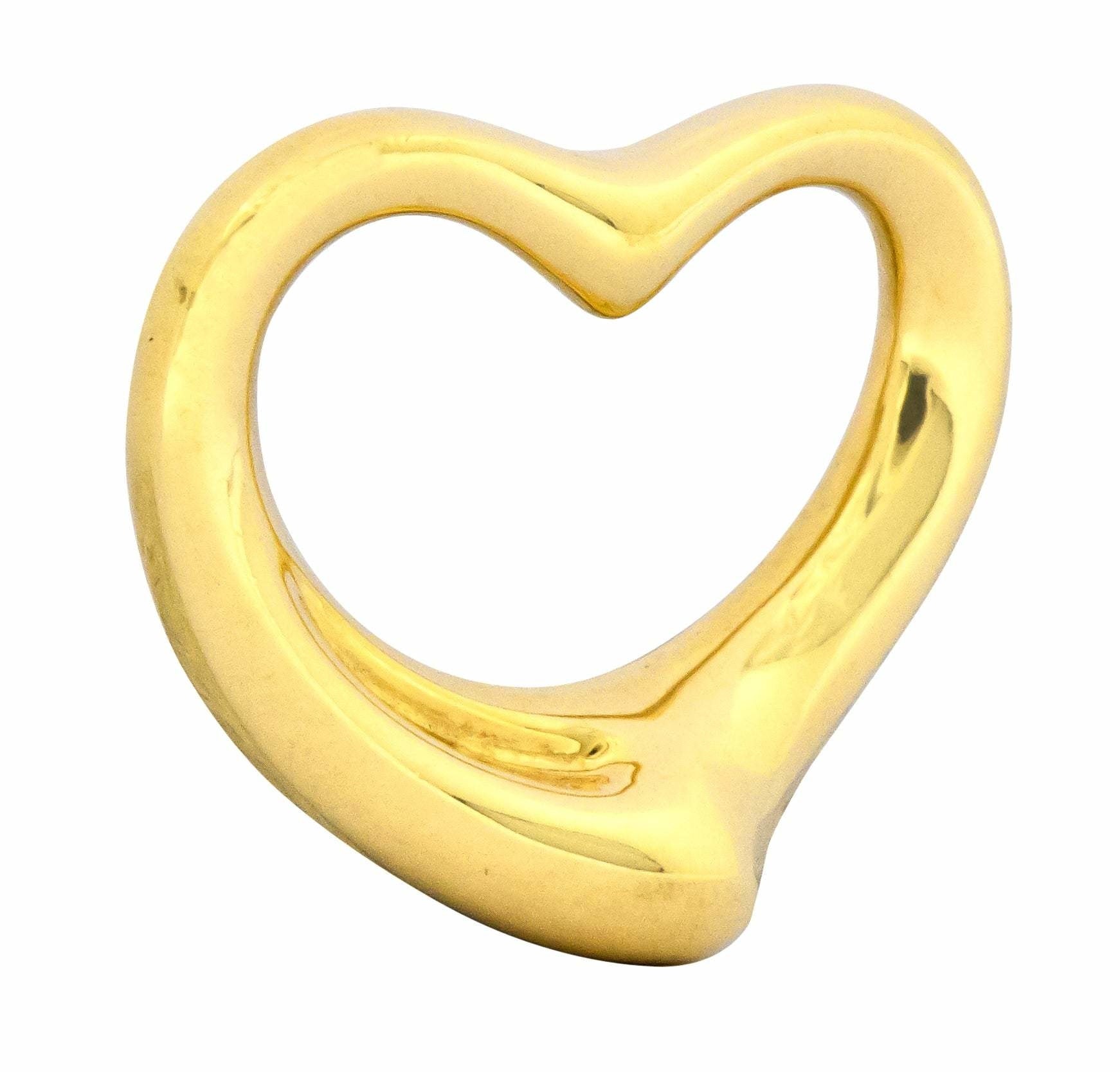 Elsa Peretti Tiffany & Co. Spain 18 Karat Gold 25MM Open Heart Pendant - Wilson's Estate Jewelry