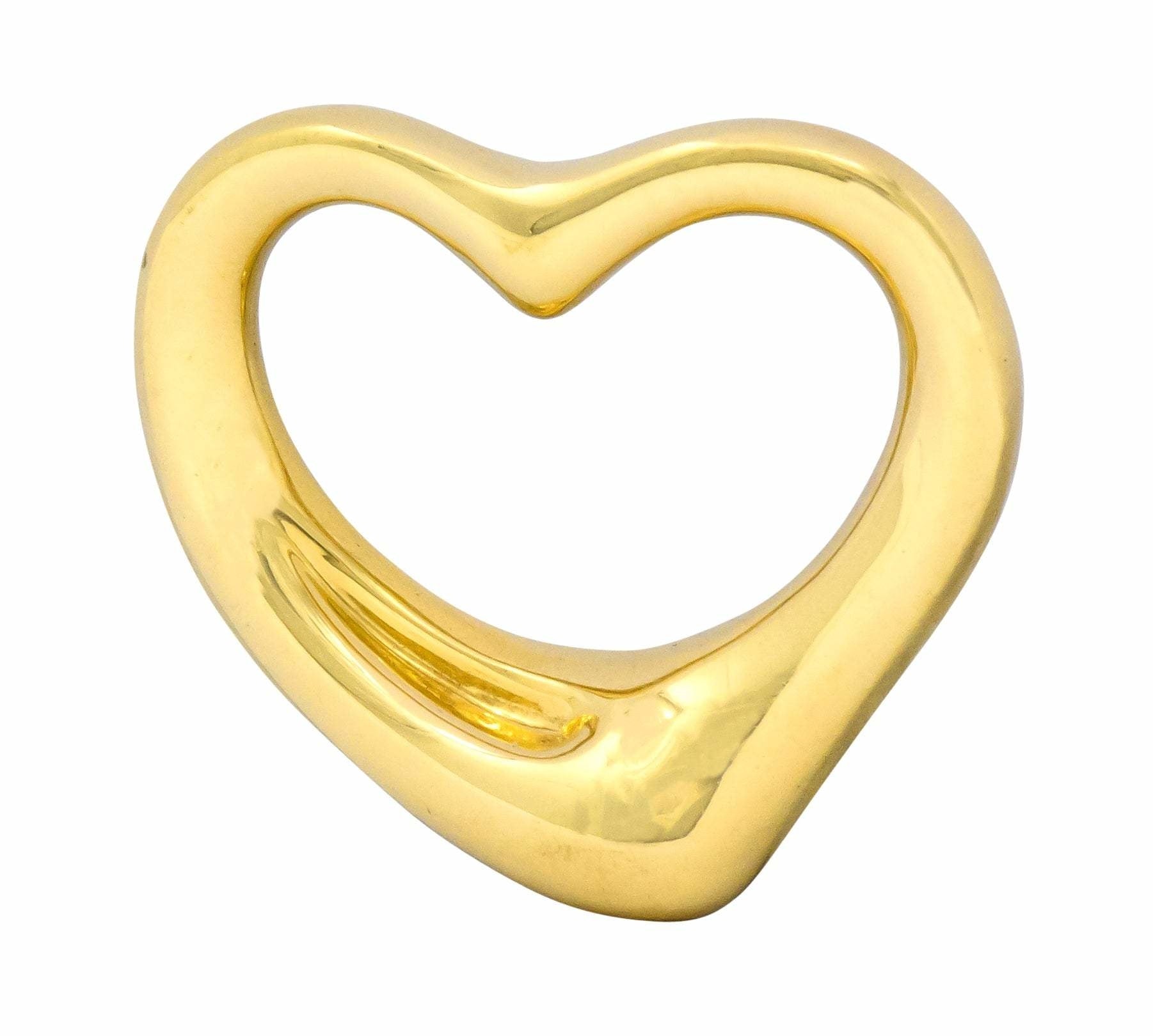 Elsa Peretti Tiffany & Co. Spain 18 Karat Gold 25MM Open Heart Pendant - Wilson's Estate Jewelry