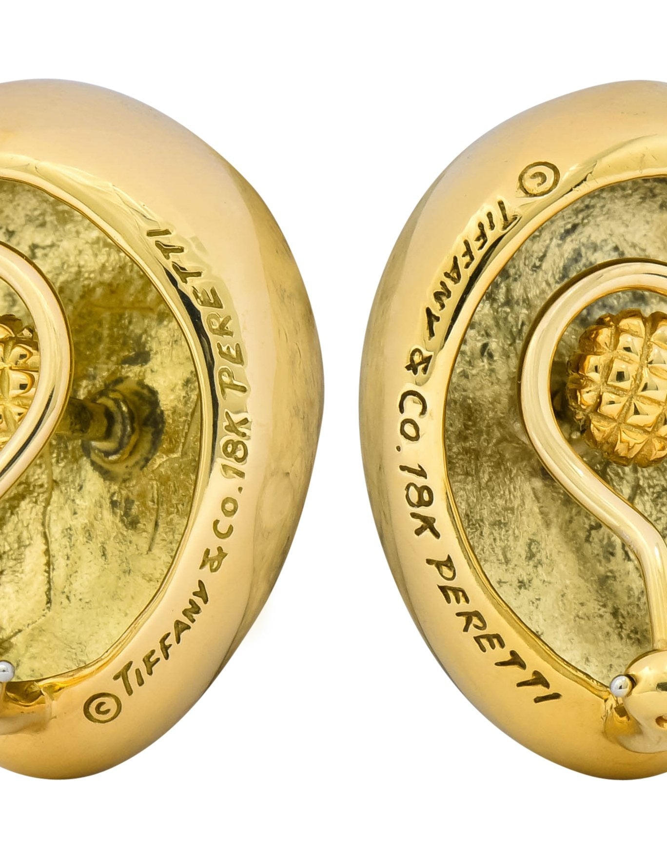 Elsa Peretti Tiffany & Co. Vintage 18 Karat Gold Bean Ear-Clip Earrings - Wilson's Estate Jewelry