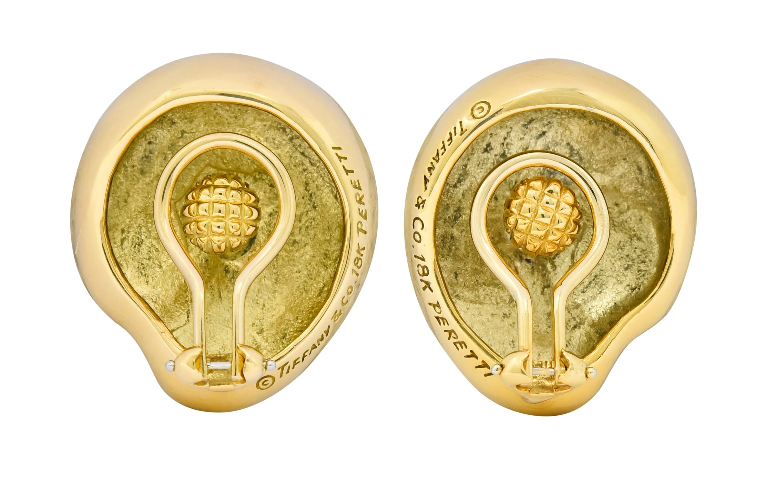 Elsa Peretti Tiffany & Co. Vintage 18 Karat Gold Bean Ear-Clip Earrings - Wilson's Estate Jewelry