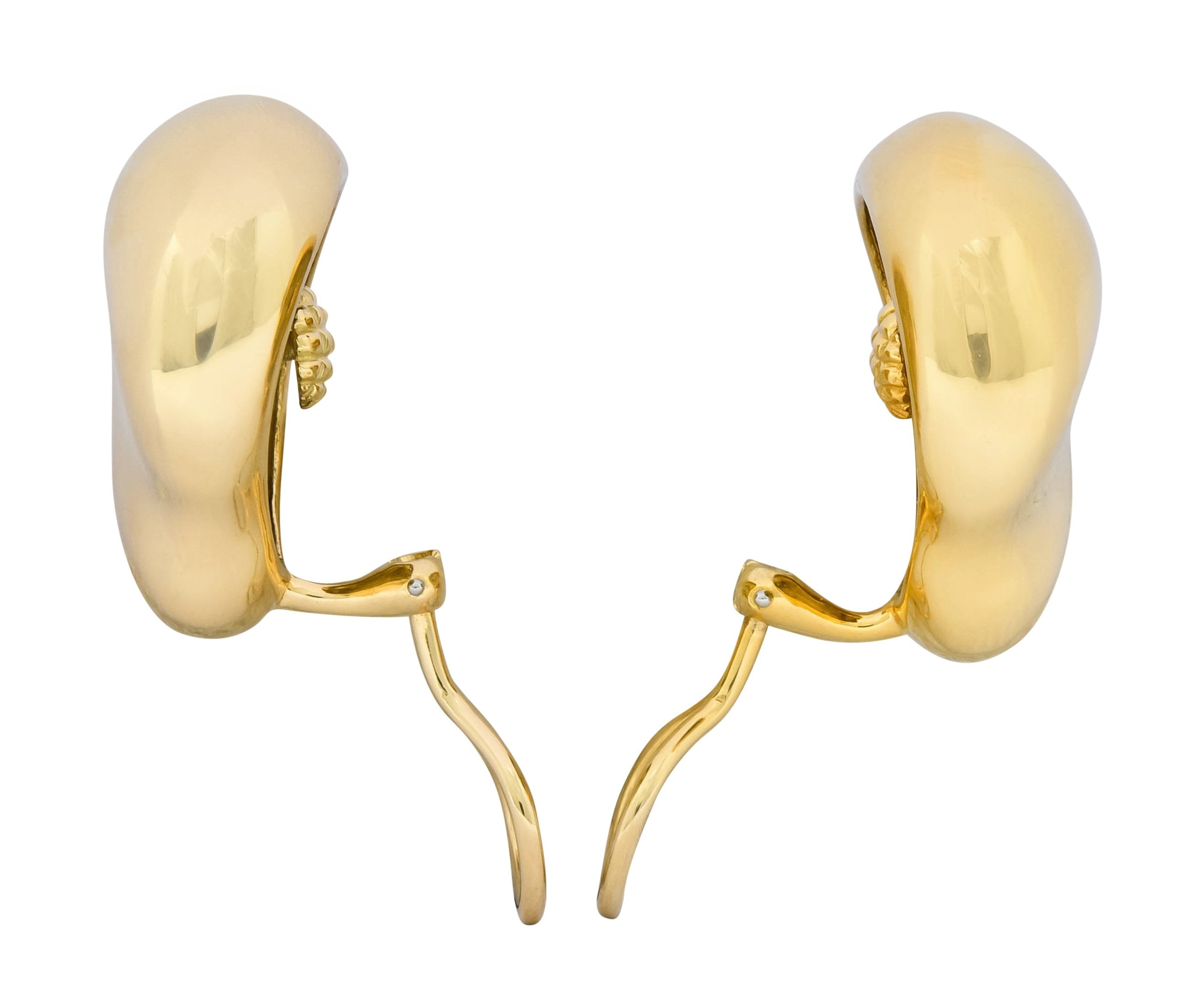 Elsa Peretti Tiffany & Co. Vintage 18 Karat Gold Bean Ear-Clip Earrings - Wilson's Estate Jewelry