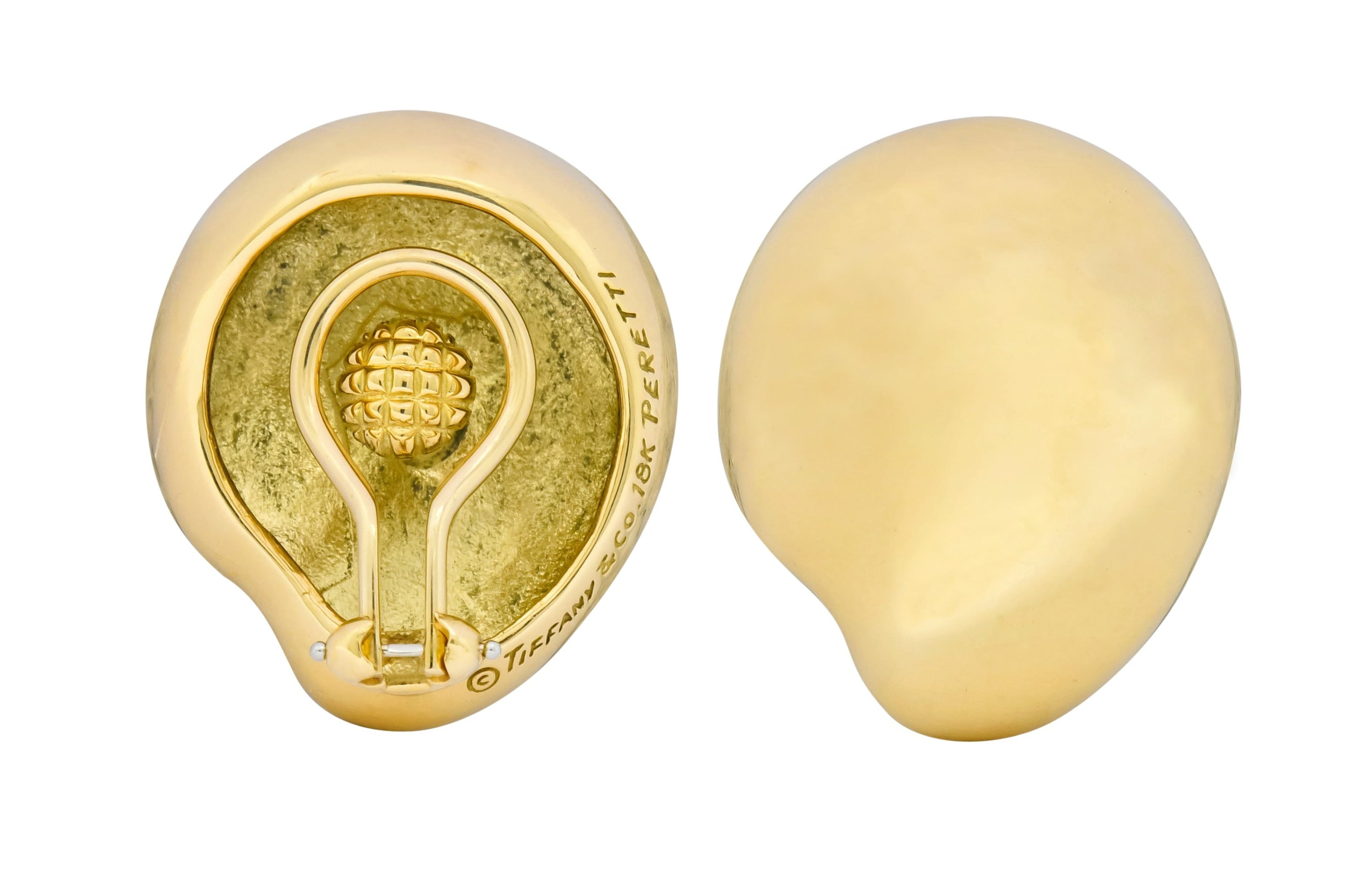Elsa Peretti Tiffany & Co. Vintage 18 Karat Gold Bean Ear-Clip Earrings - Wilson's Estate Jewelry