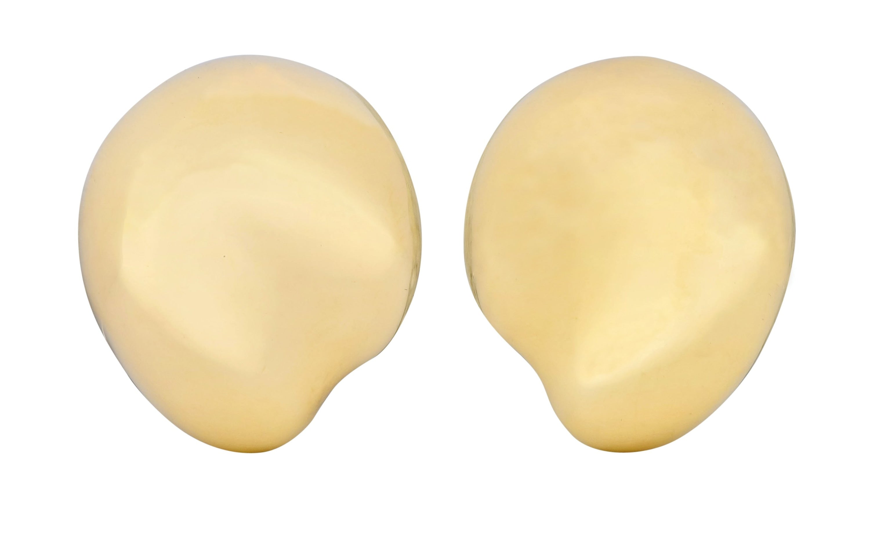 Elsa Peretti Tiffany & Co. Vintage 18 Karat Gold Bean Ear-Clip Earrings - Wilson's Estate Jewelry