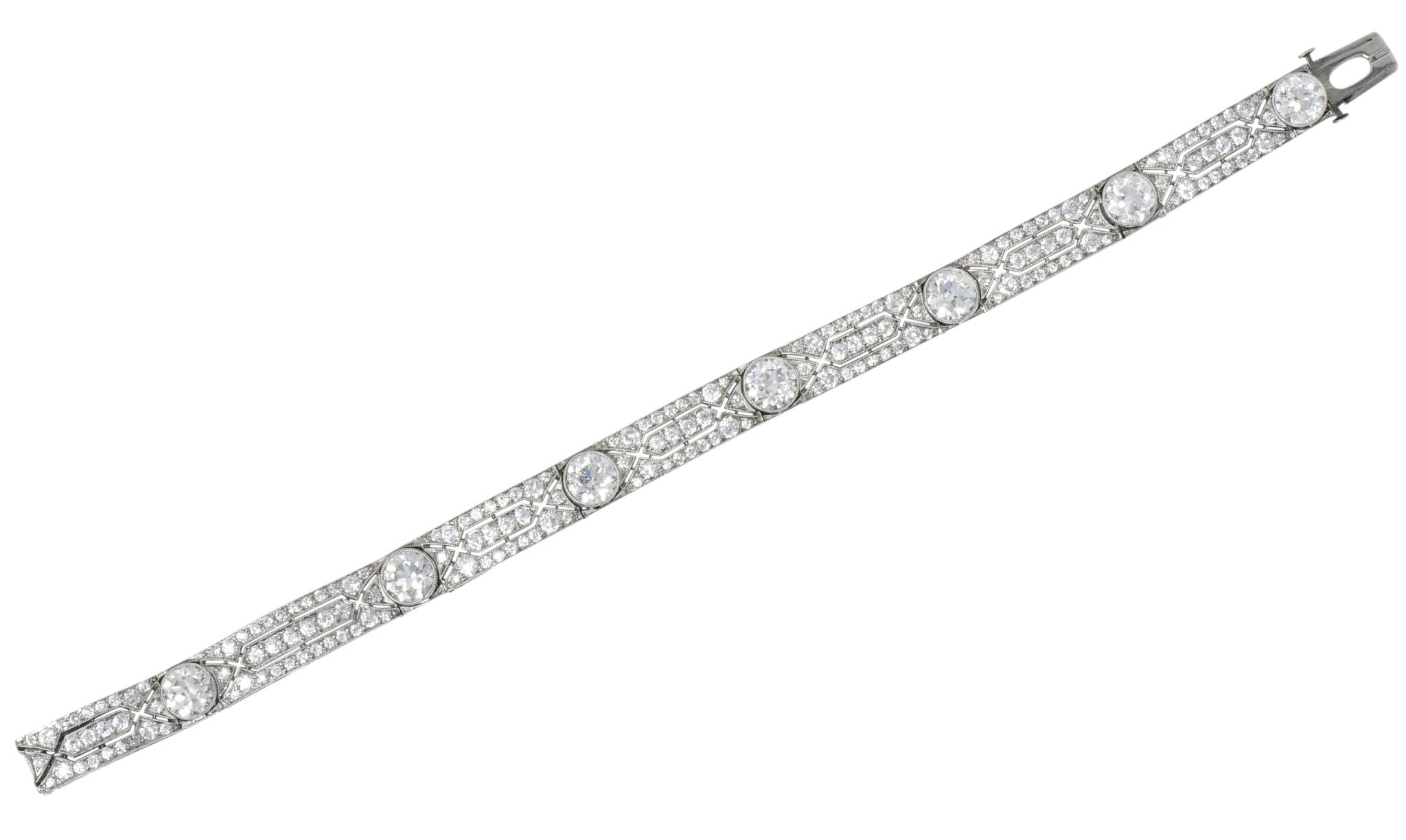 Exceptional Tiffany & Co. Edwardian 11.21 CTW Old European Cut Diamond Platinum Bracelet - Wilson's Estate Jewelry