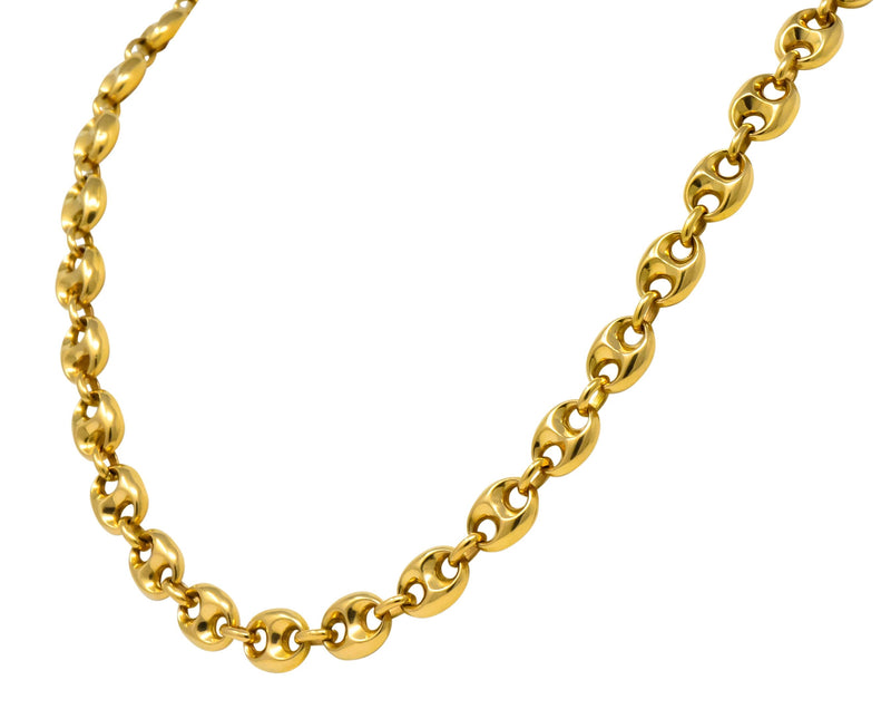 Fancy Vintage 18 Karat Gold 25 Inch Mariner Link Necklace - Wilson's Estate Jewelry