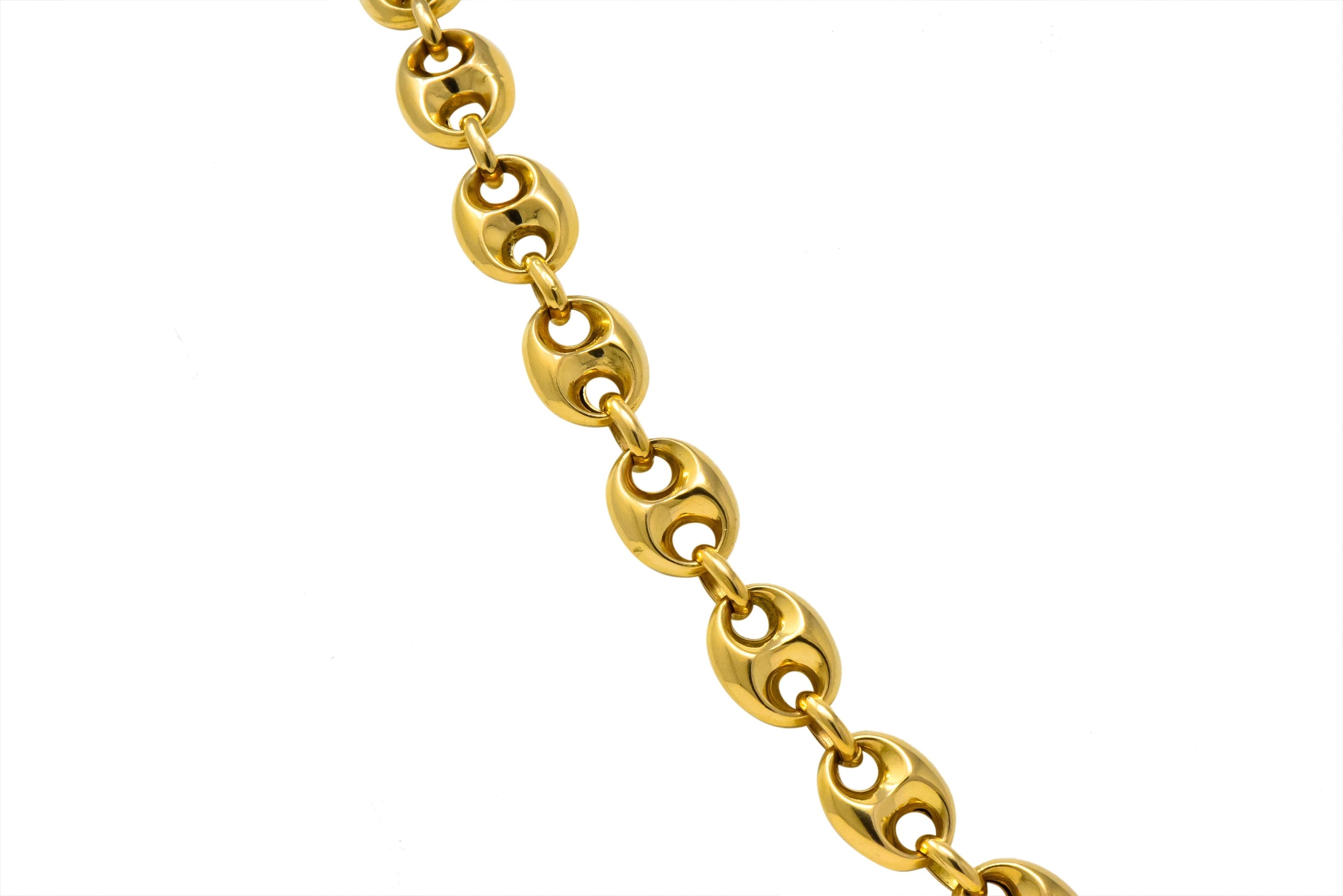Fancy Vintage 18 Karat Gold 25 Inch Mariner Link Necklace - Wilson's Estate Jewelry