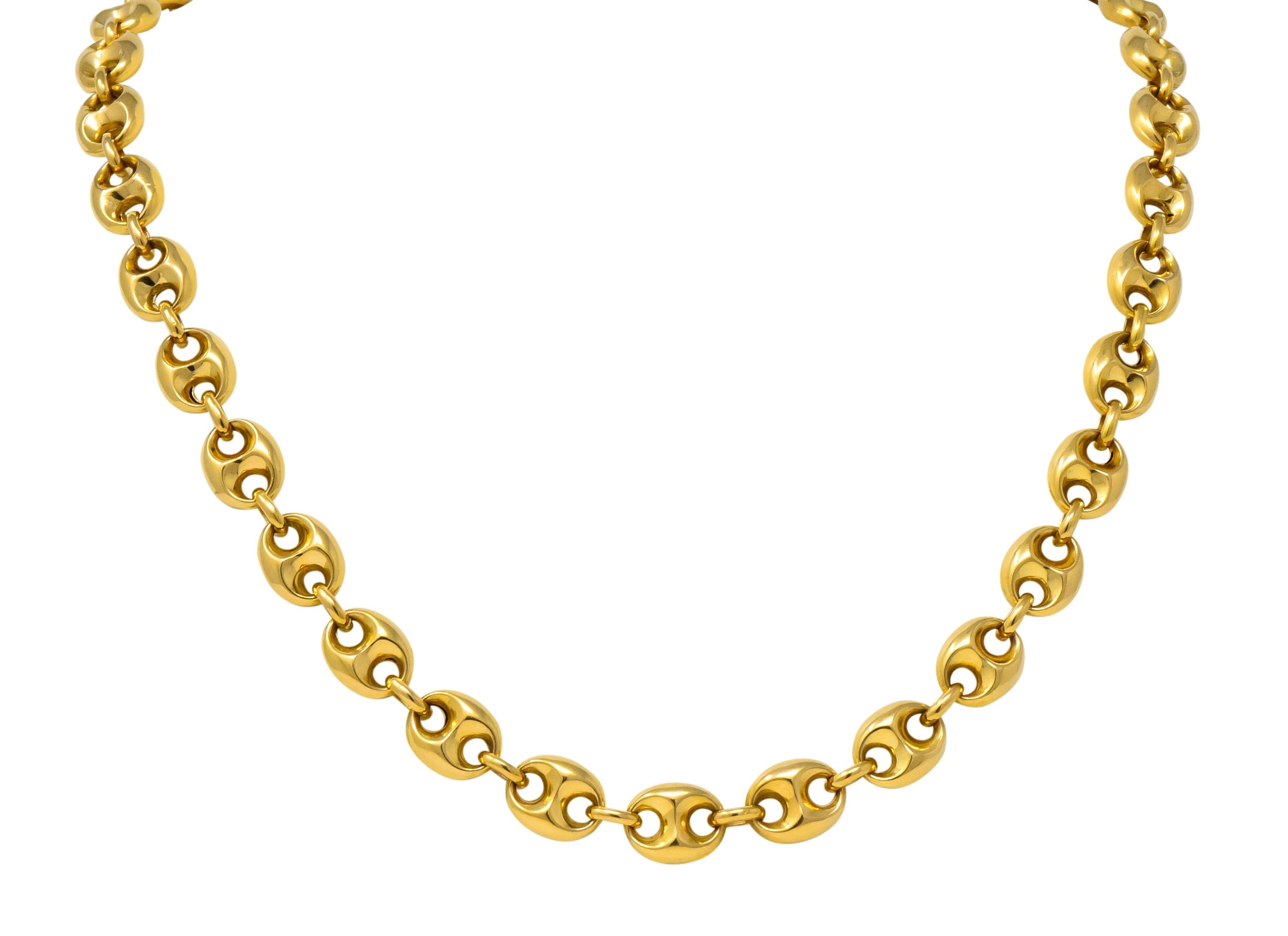 Fancy Vintage 18 Karat Gold 25 Inch Mariner Link Necklace - Wilson's Estate Jewelry