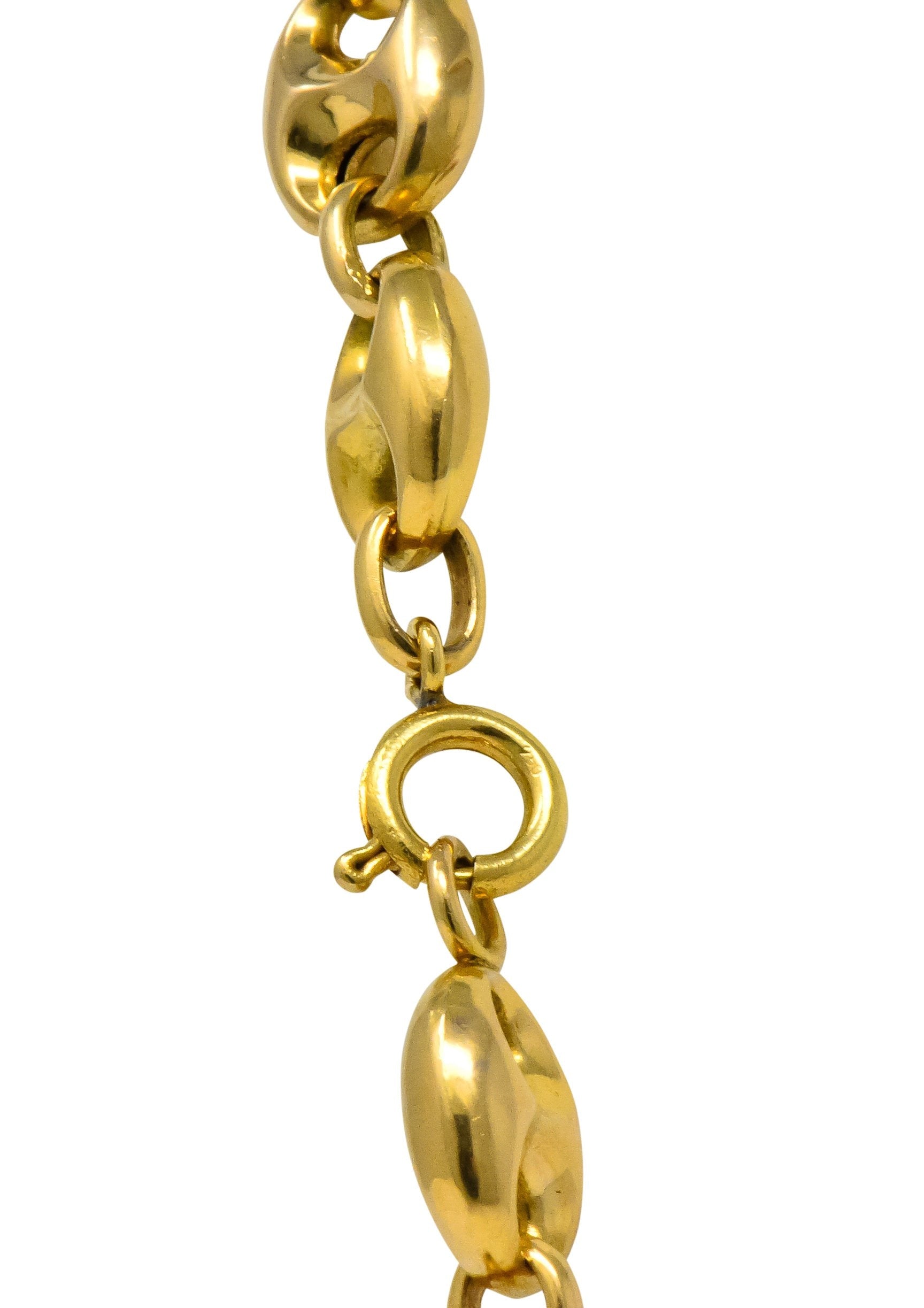 Fancy Vintage 18 Karat Gold 25 Inch Mariner Link Necklace - Wilson's Estate Jewelry