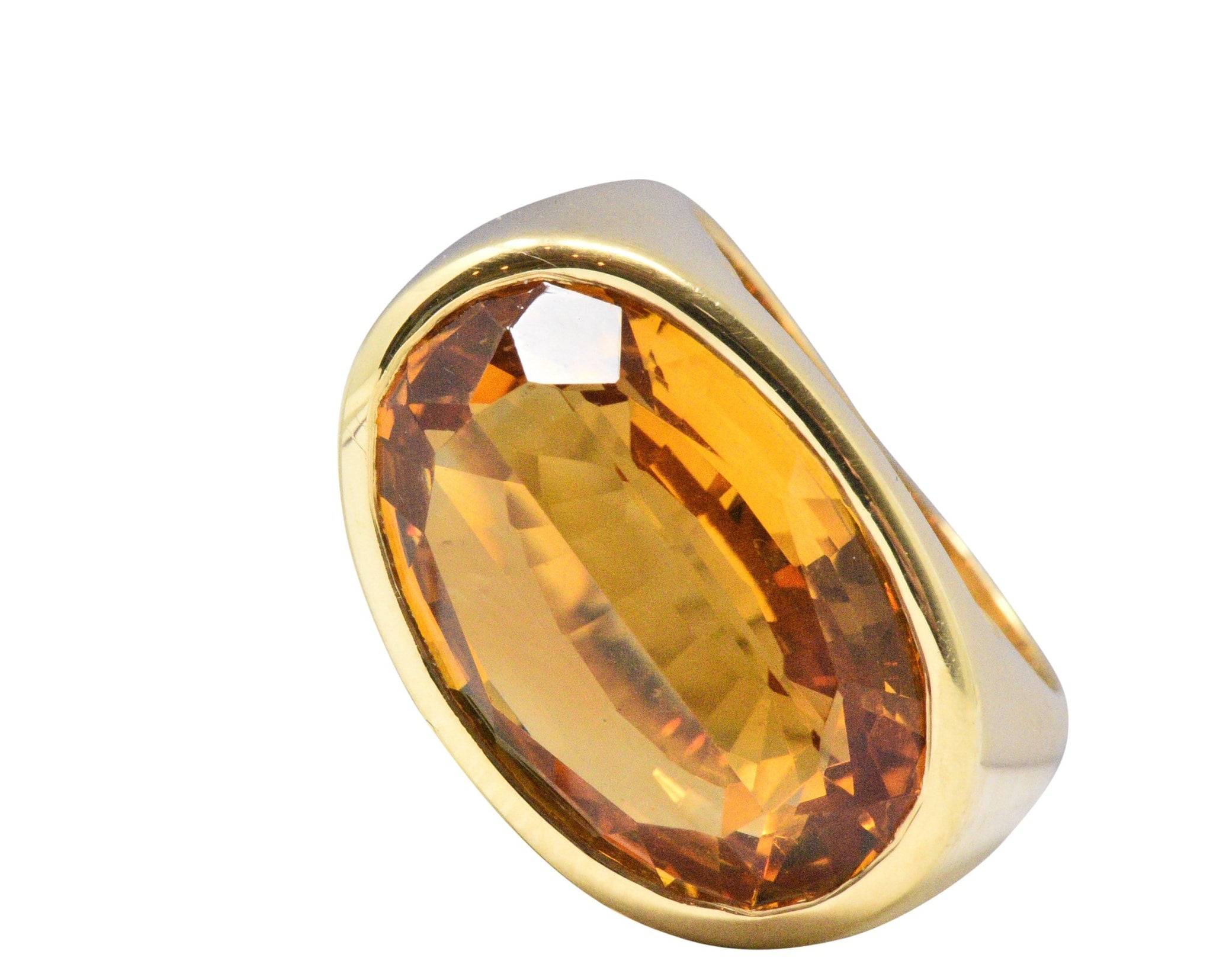 H. Stern Citrine And 18 Karat Large Gold Cocktail Ring Wilson's Estate Jewelry