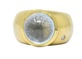 H. Stern Contemporary 7.03 CTW Aquamarine Diamond 18 Karat Gold Unisex Ring Wilson's Estate Jewelry