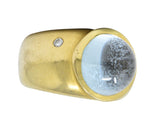 H. Stern Contemporary 7.03 CTW Aquamarine Diamond 18 Karat Gold Unisex Ring Wilson's Estate Jewelry