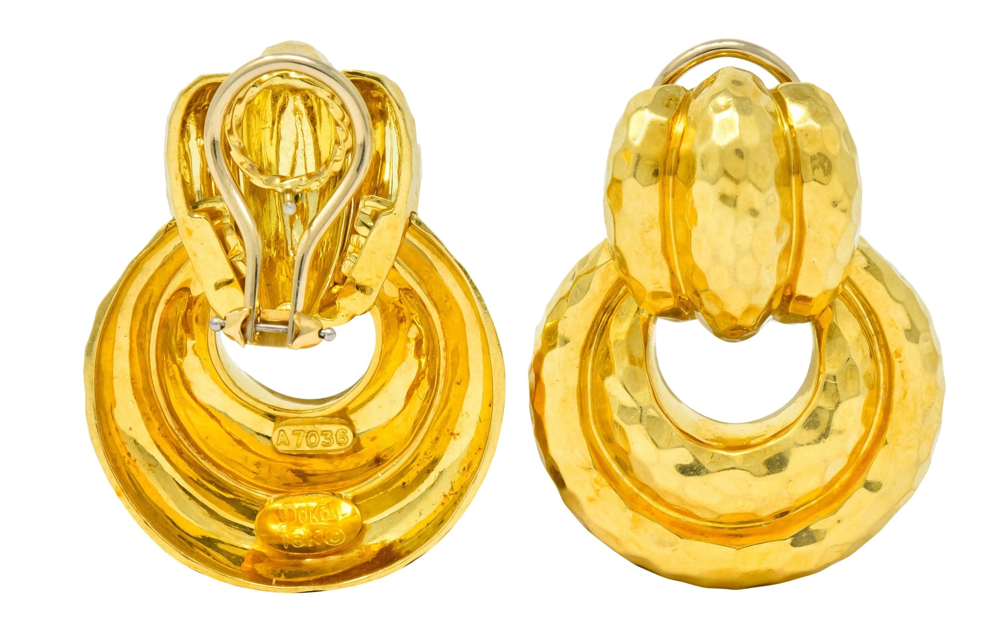 Henry Dunay 18 Karat Yellow Gold Fashionable Door Knocker Earrings - Wilson's Estate Jewelry