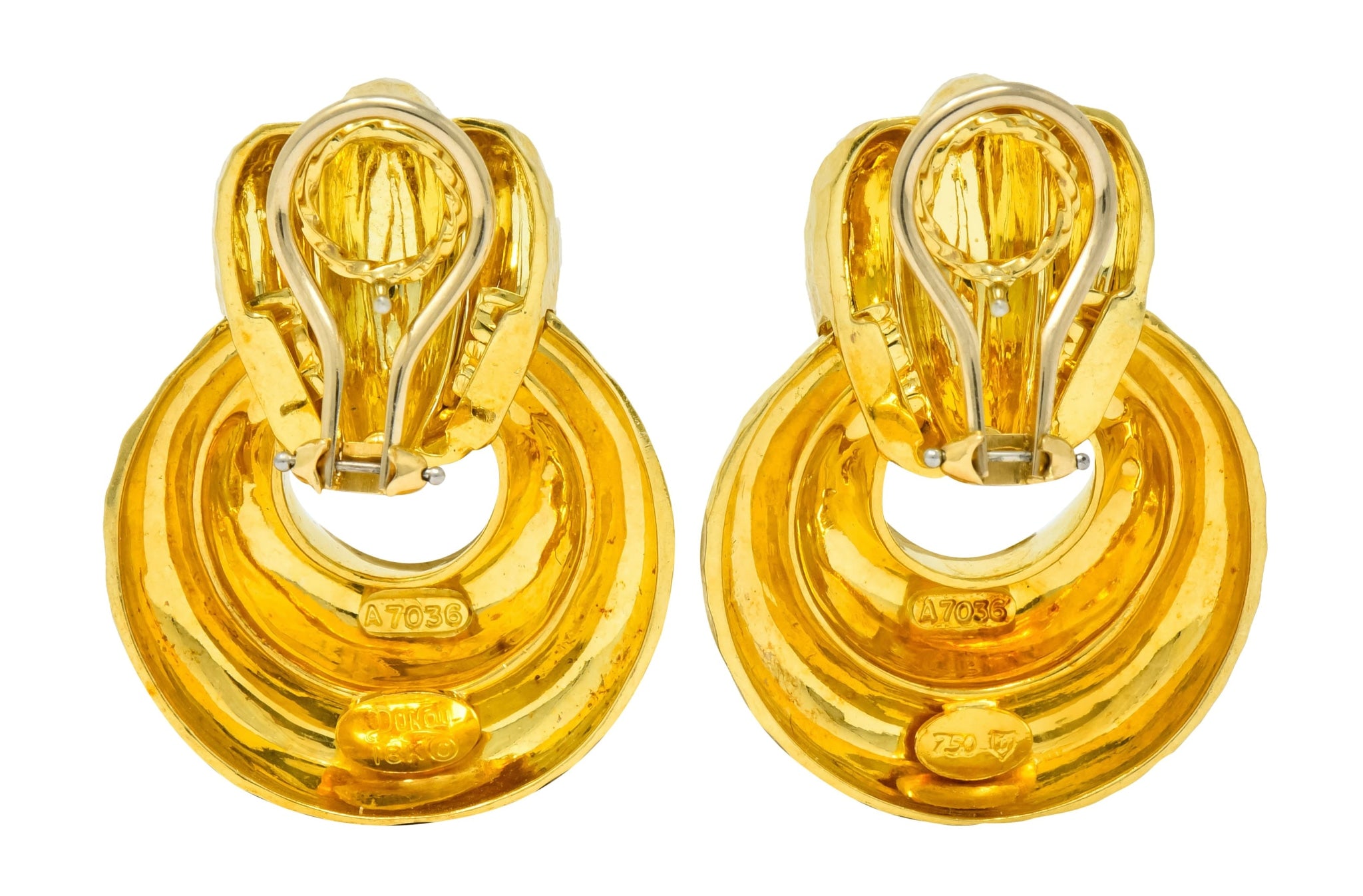 Henry Dunay 18 Karat Yellow Gold Fashionable Door Knocker Earrings - Wilson's Estate Jewelry