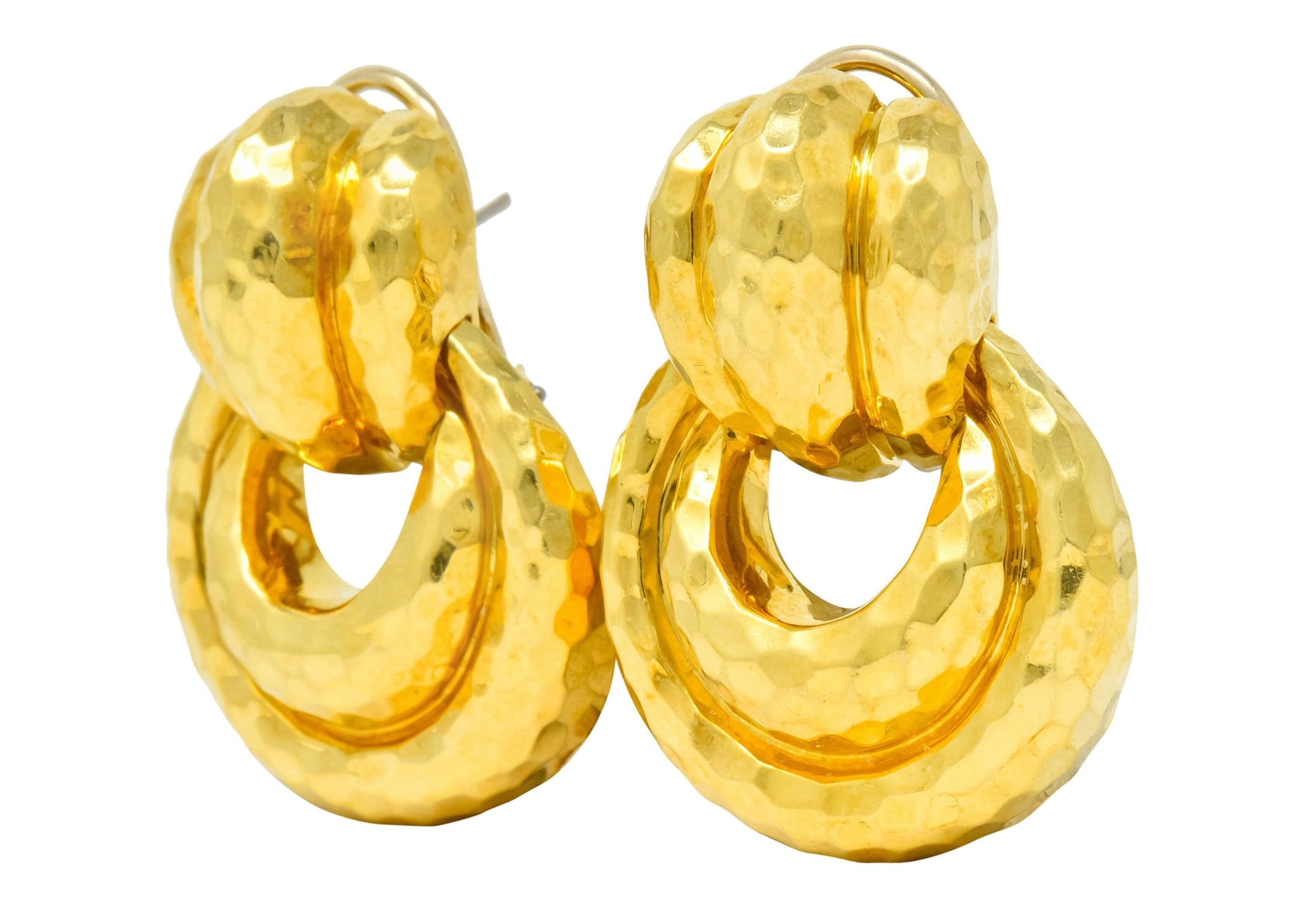 Henry Dunay 18 Karat Yellow Gold Fashionable Door Knocker Earrings - Wilson's Estate Jewelry