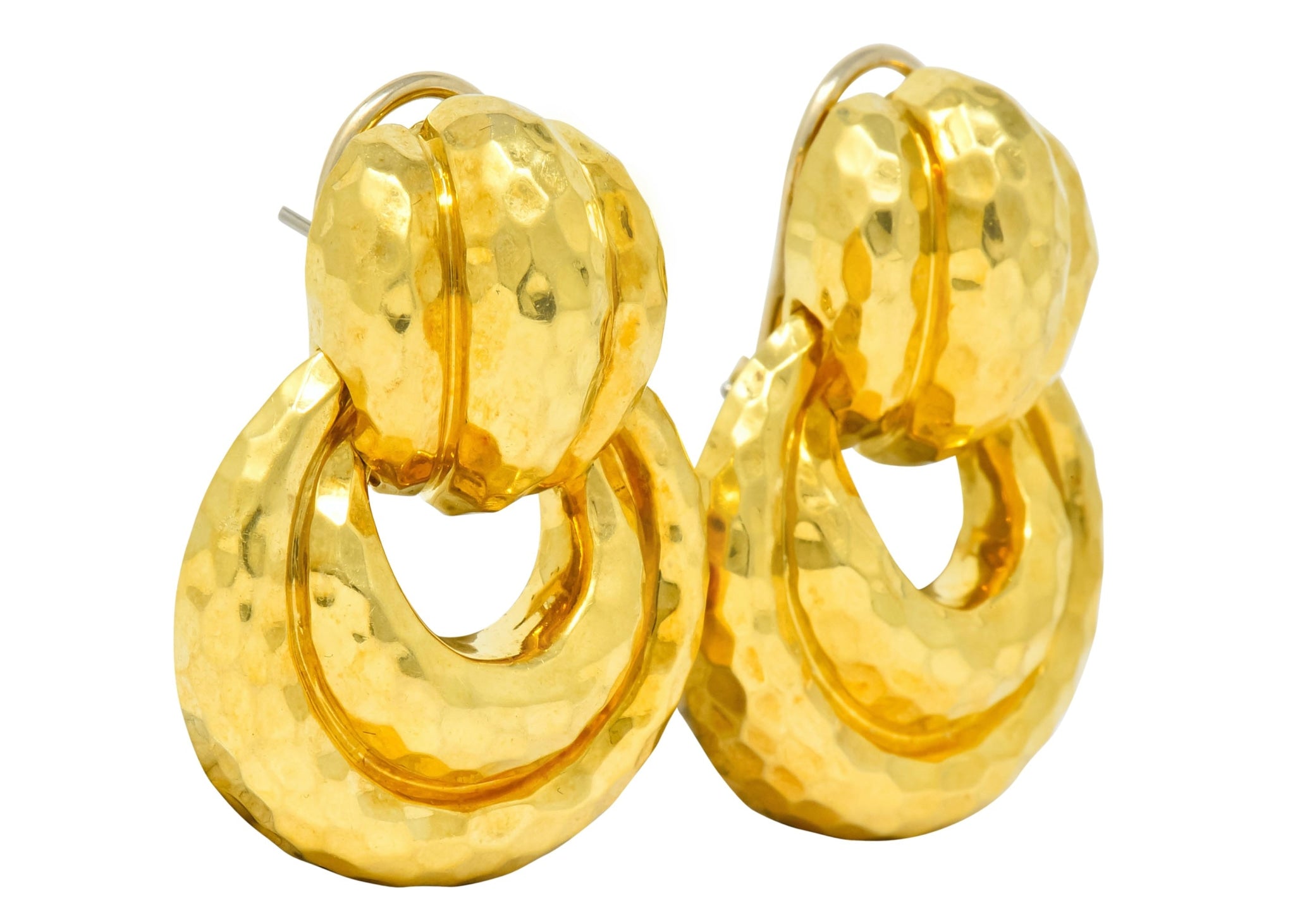 Henry Dunay 18 Karat Yellow Gold Fashionable Door Knocker Earrings - Wilson's Estate Jewelry