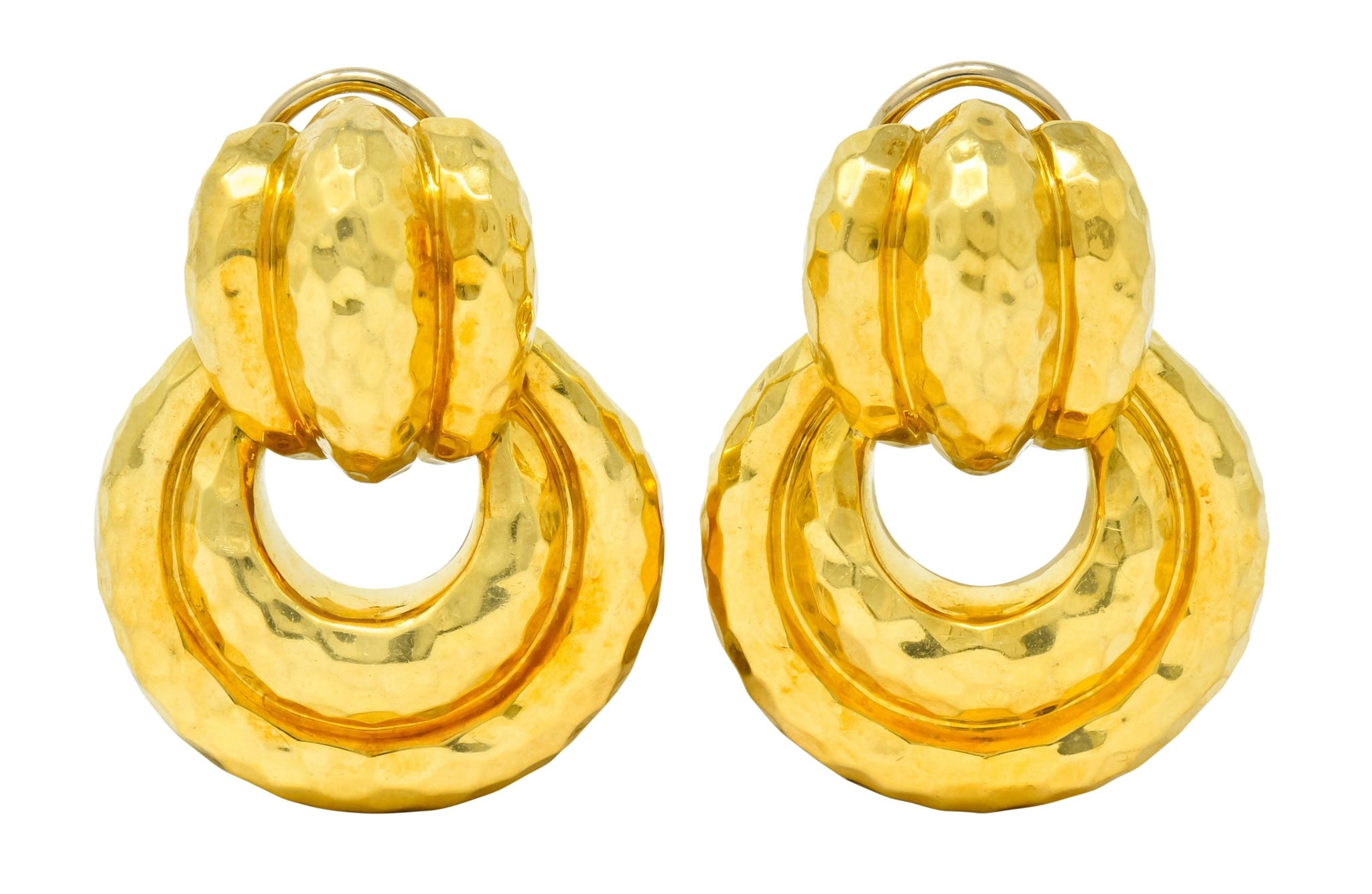 Henry Dunay 18 Karat Yellow Gold Fashionable Door Knocker Earrings - Wilson's Estate Jewelry