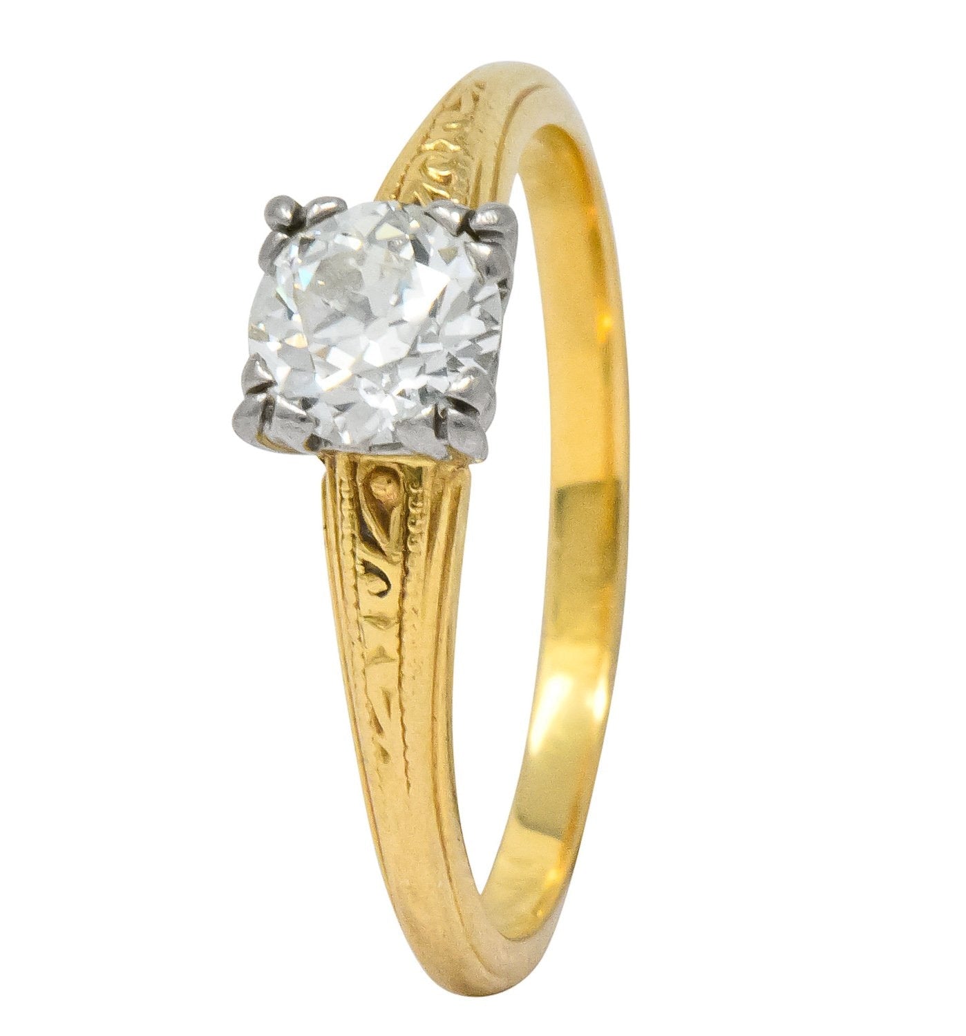 Jabel 1920's 0.90 CTW Diamond 18 Karat Gold Engagement Ring - Wilson's Estate Jewelry