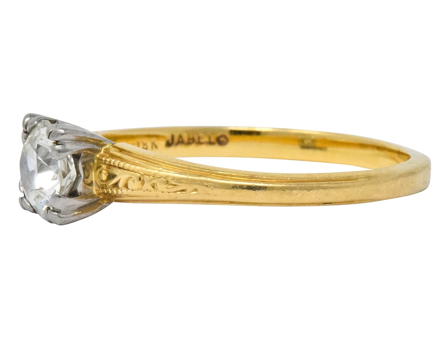 Jabel 1920's 0.90 CTW Diamond 18 Karat Gold Engagement Ring - Wilson's Estate Jewelry