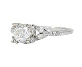 Jabel Art Deco 1.00 CTW Diamond 18 Karat Gold Engagement Ring GIA - Wilson's Estate Jewelry