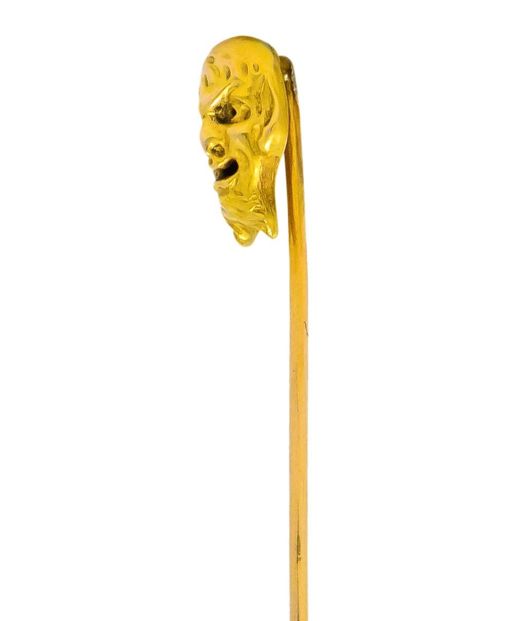 Late Victorian 18 Karat Gold Bacchus Satyr Stickpin - Wilson's Estate Jewelry