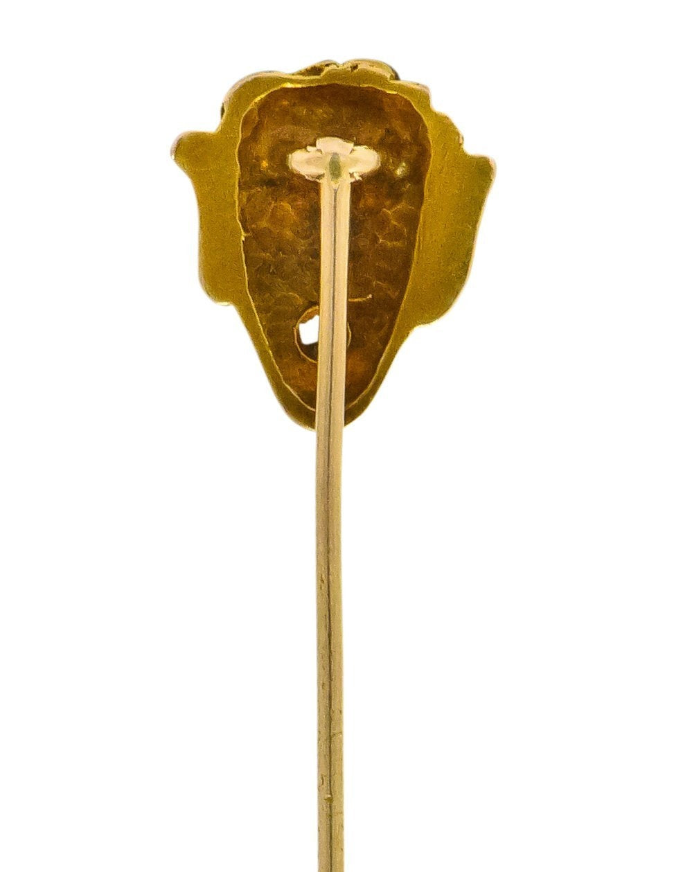 Late Victorian Diamond 10 Karat Gold Greek God Pan Stickpin - Wilson's Estate Jewelry